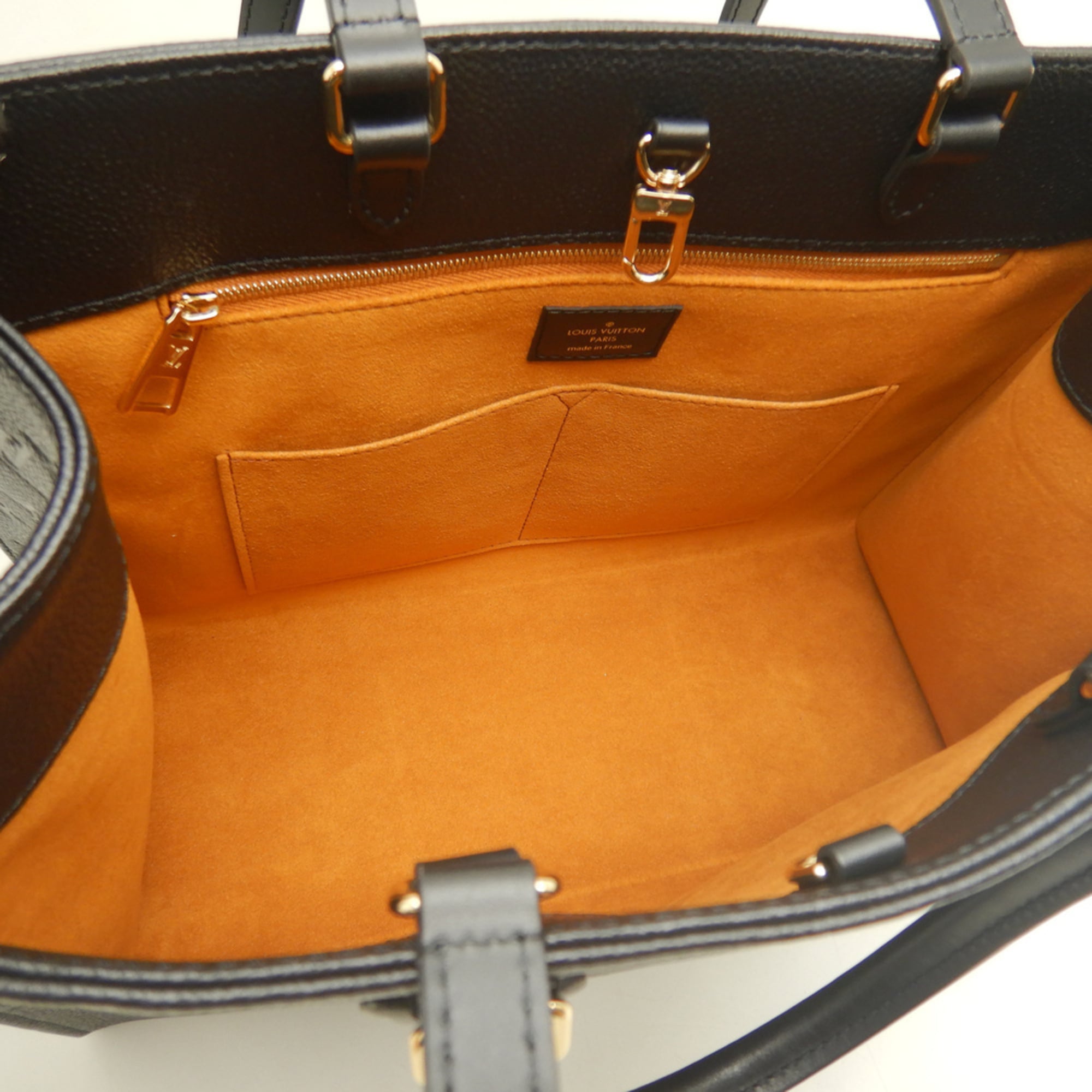 Louis Vuitton Noir Leather Tote Bag (Pre-Owned)