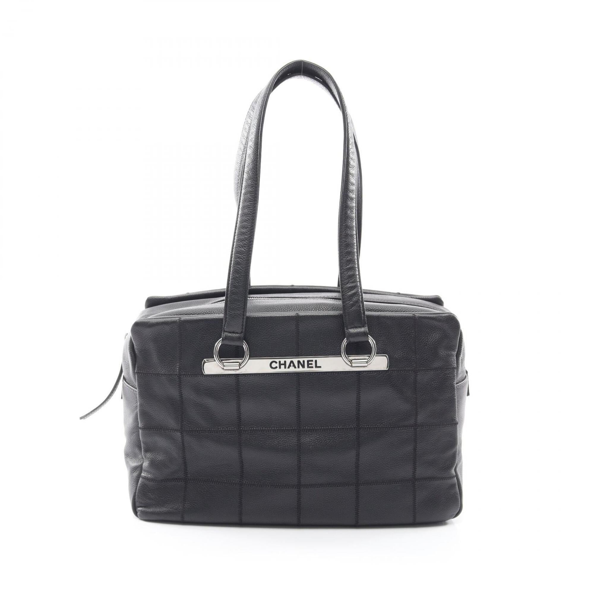 Chanel Black Grained Calfskin Handbag Shoulder Bag (Pre-Owned)