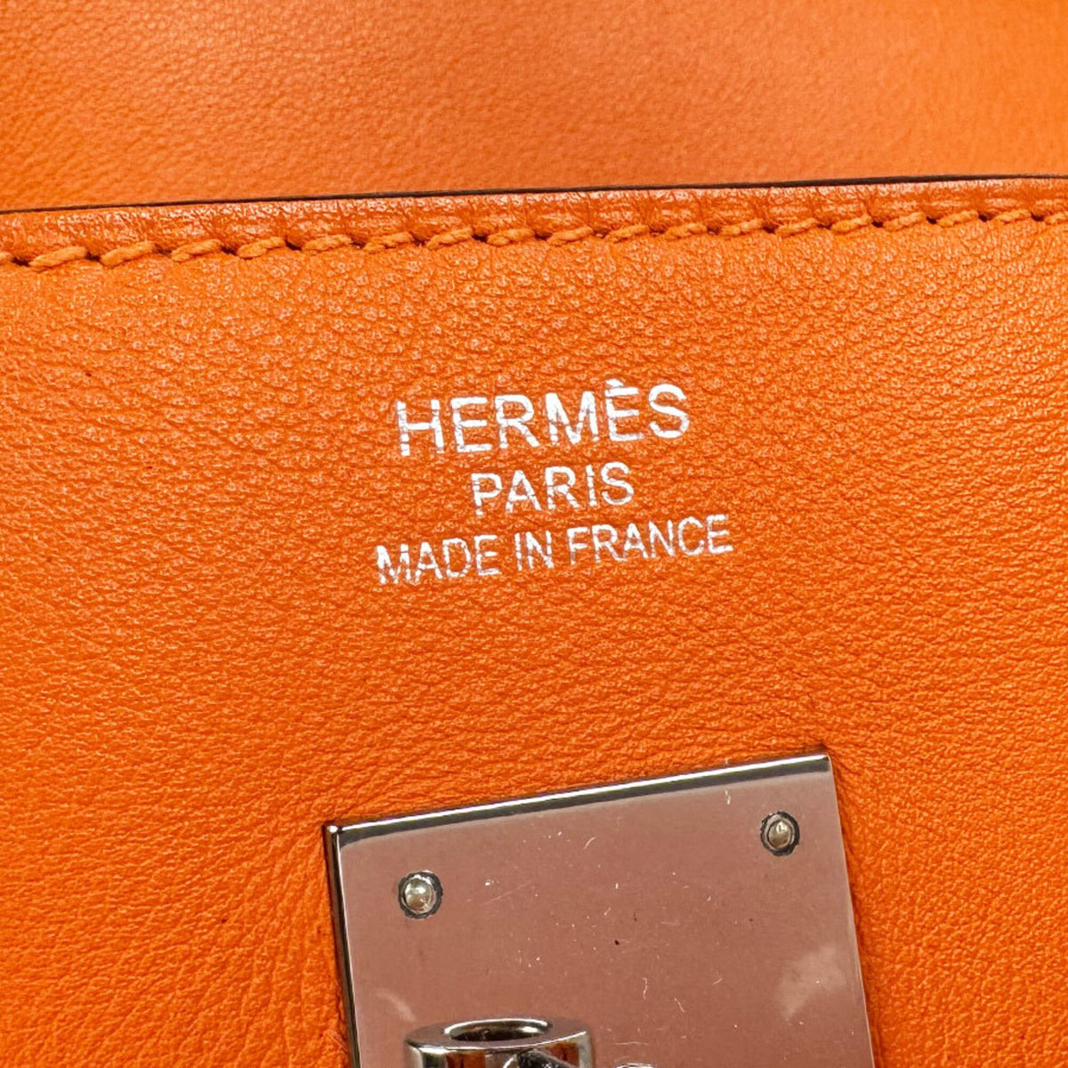 Hermes Orange Swift Leather Handbag (Pre-Owned)