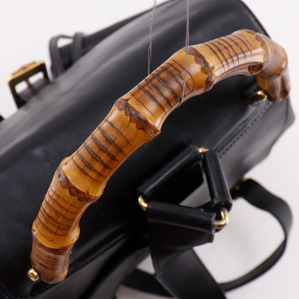 Gucci Bamboo Black Leather Backpack (Pre-Owned)
