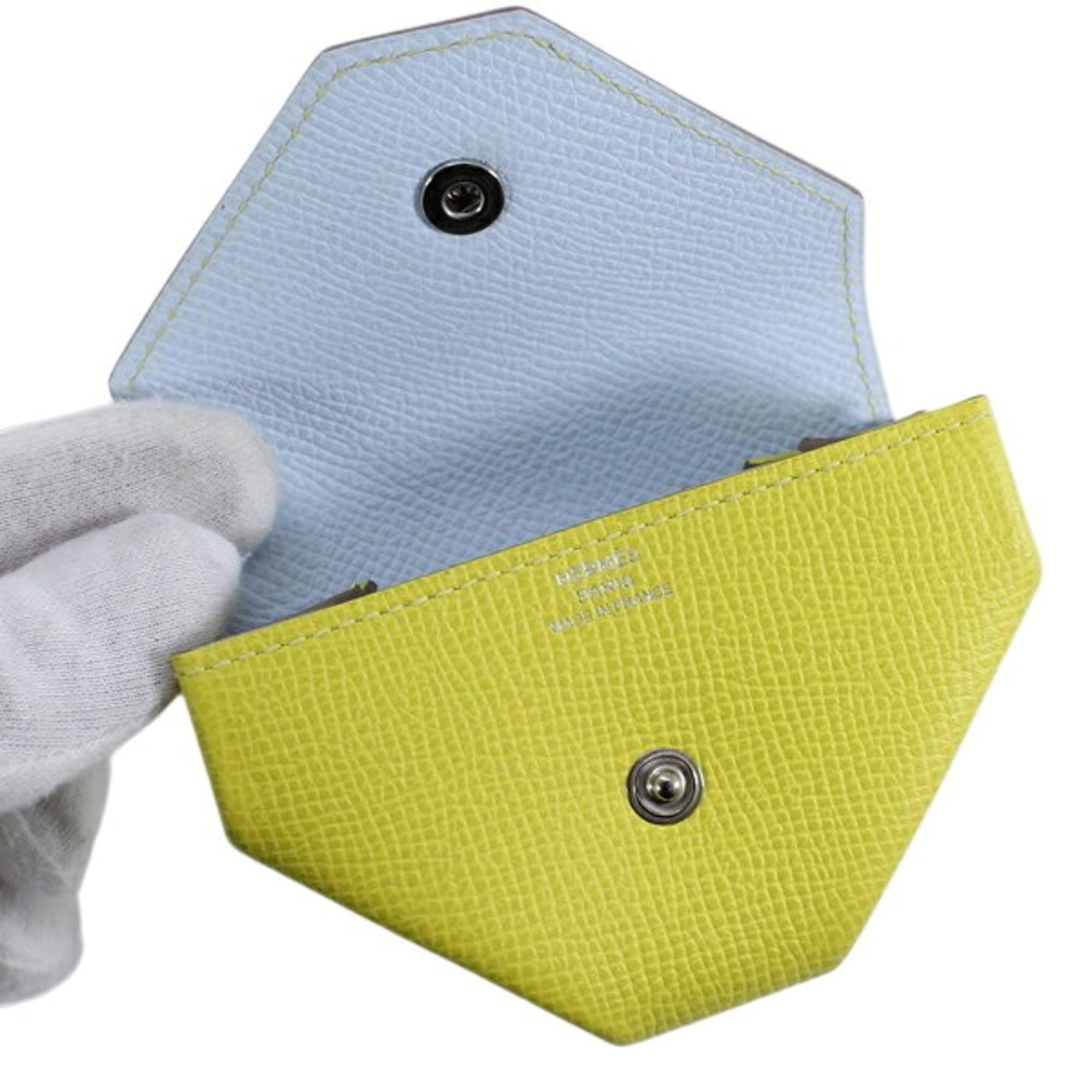 Hermes Lime Epsom Leather Coin Purse/Coin Case (Pre-Owned)