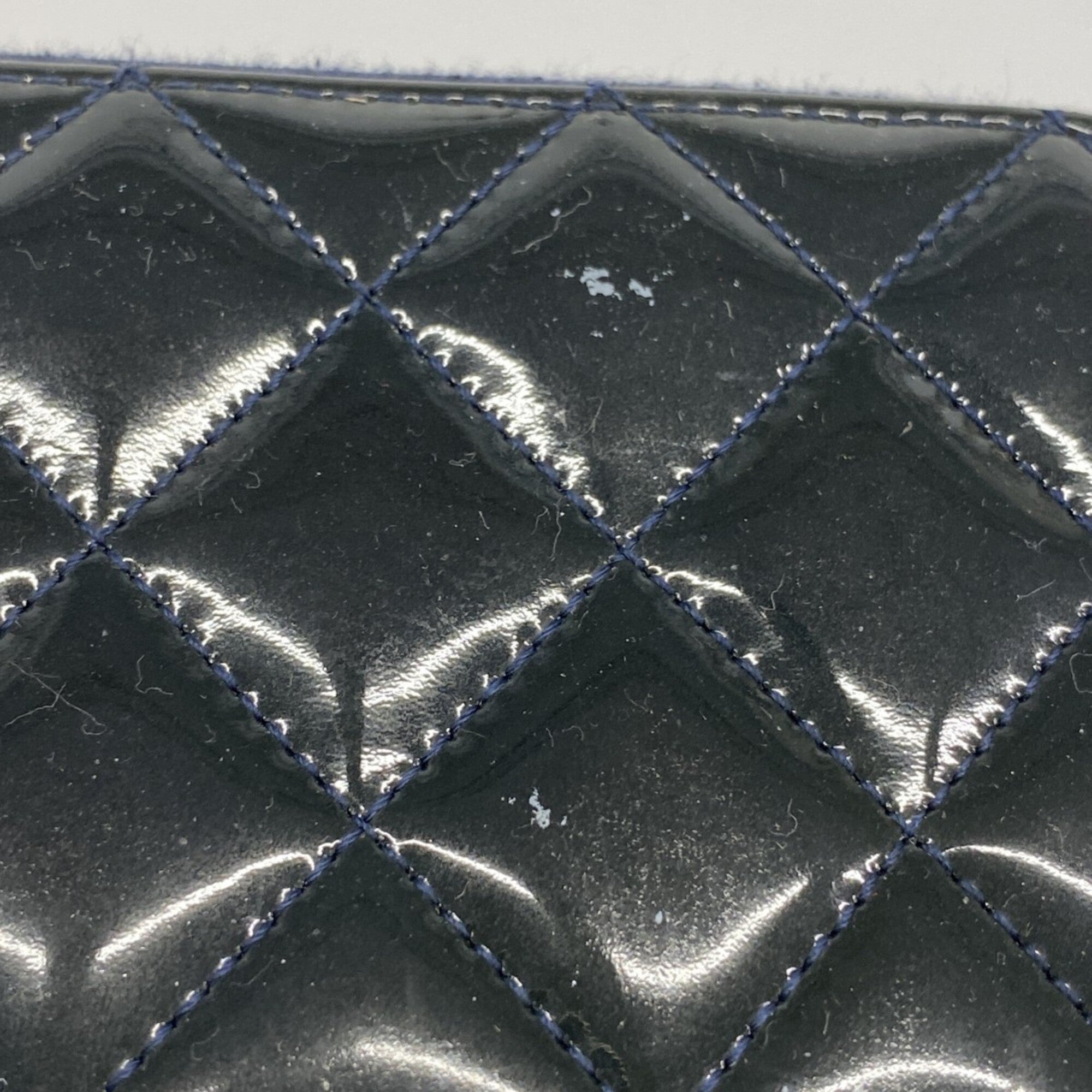 Chanel Navy Patent Leather Coin Purse/Coin Case (Pre-Owned)