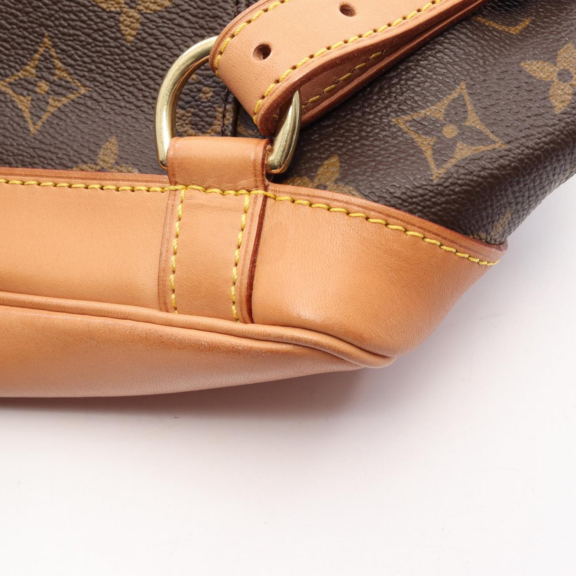 Louis Vuitton Brown Coated Canvas Leather Backpack Handbag (Pre-Owned)