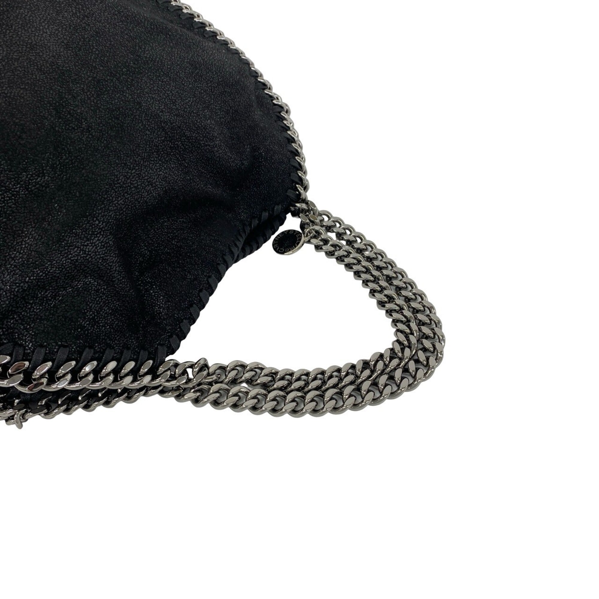 Stella Mccartney Black Leather Handbag Shoulder Bag (Pre-Owned)
