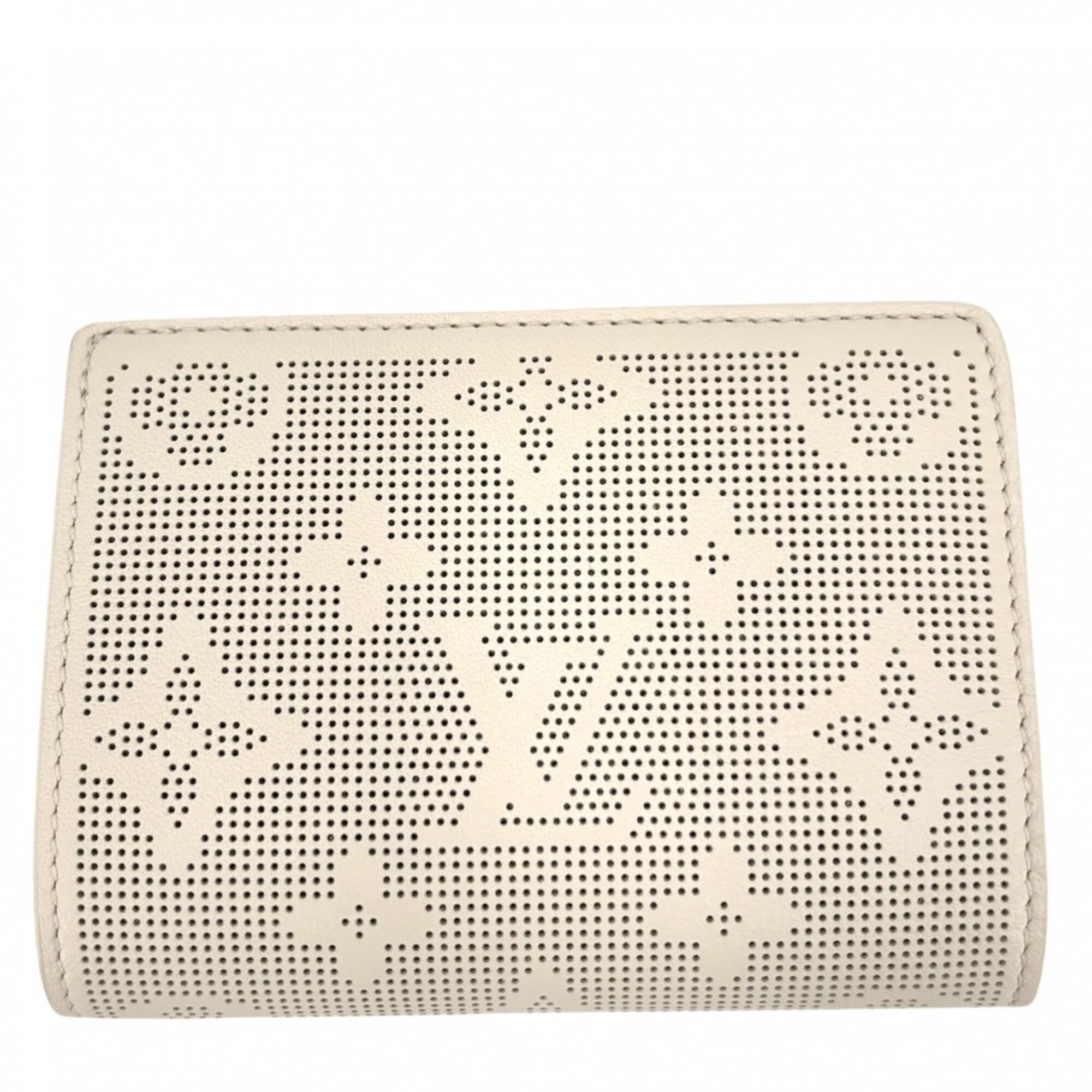 Louis Vuitton Beige Monogram Mahina Leather Wallet (Tri-Fold) (Pre-Owned)