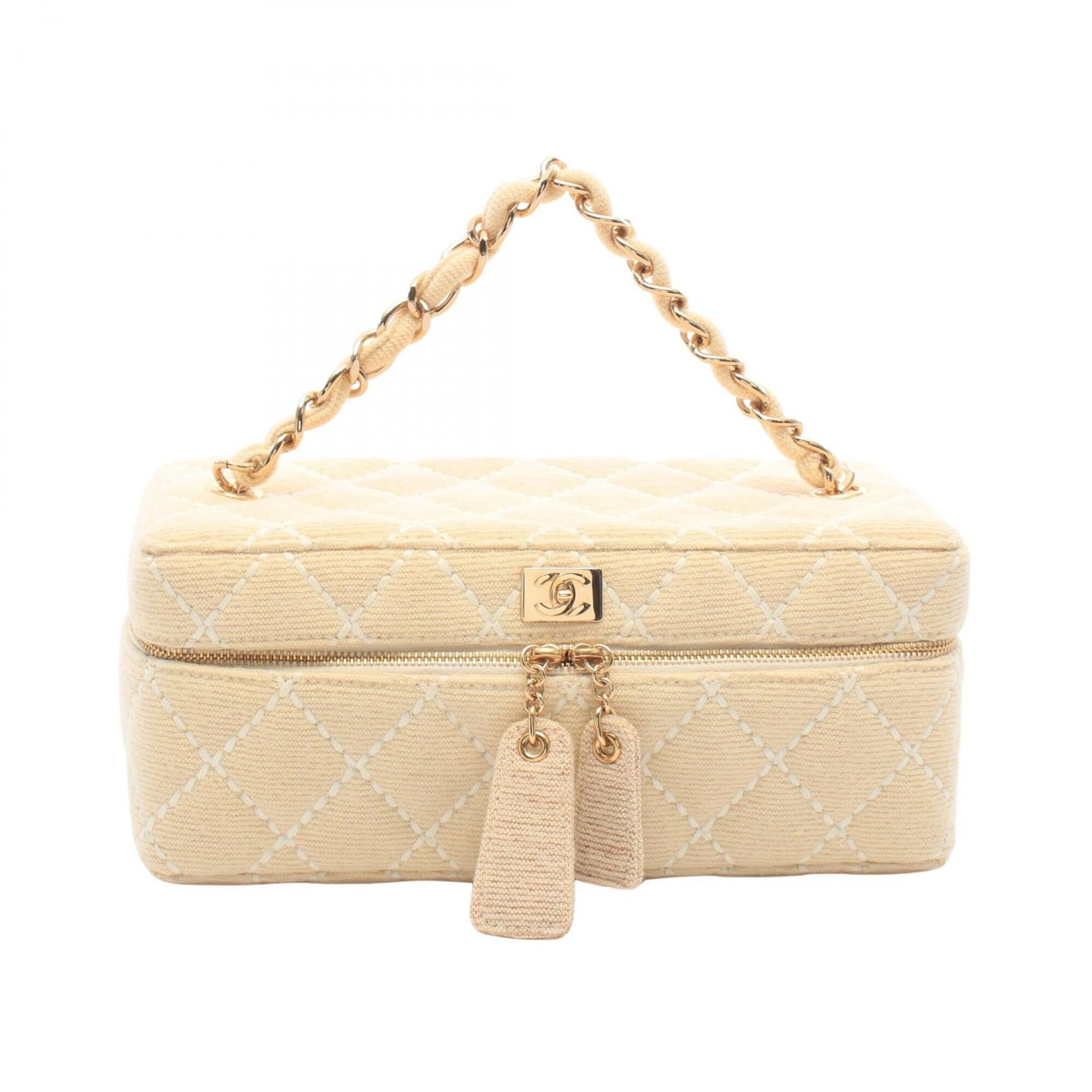 Chanel Ivory Canvas Handbag (Pre-Owned)