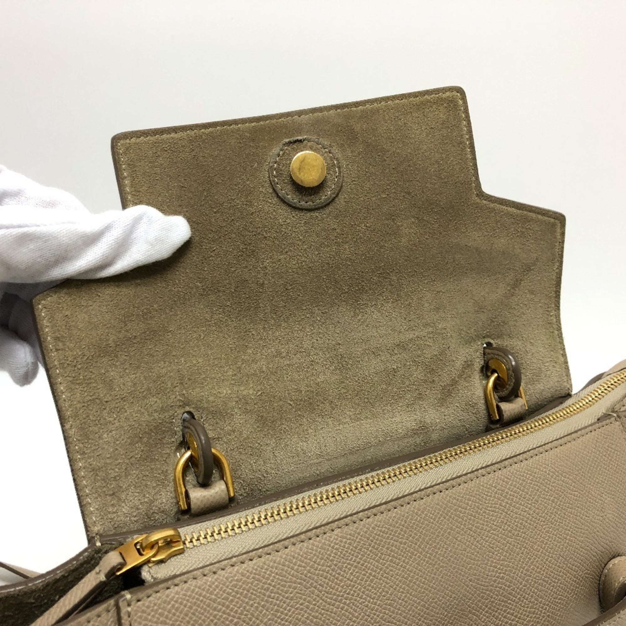 Celine Beige Leather Handbag Shoulder Bag (Pre-Owned)