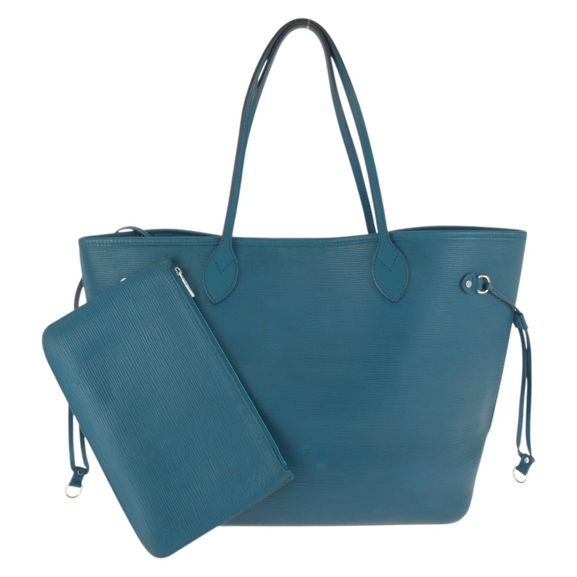 Louis Vuitton Blue Leather Pouch Shoulder Bag Tote Bag (Pre-Owned)