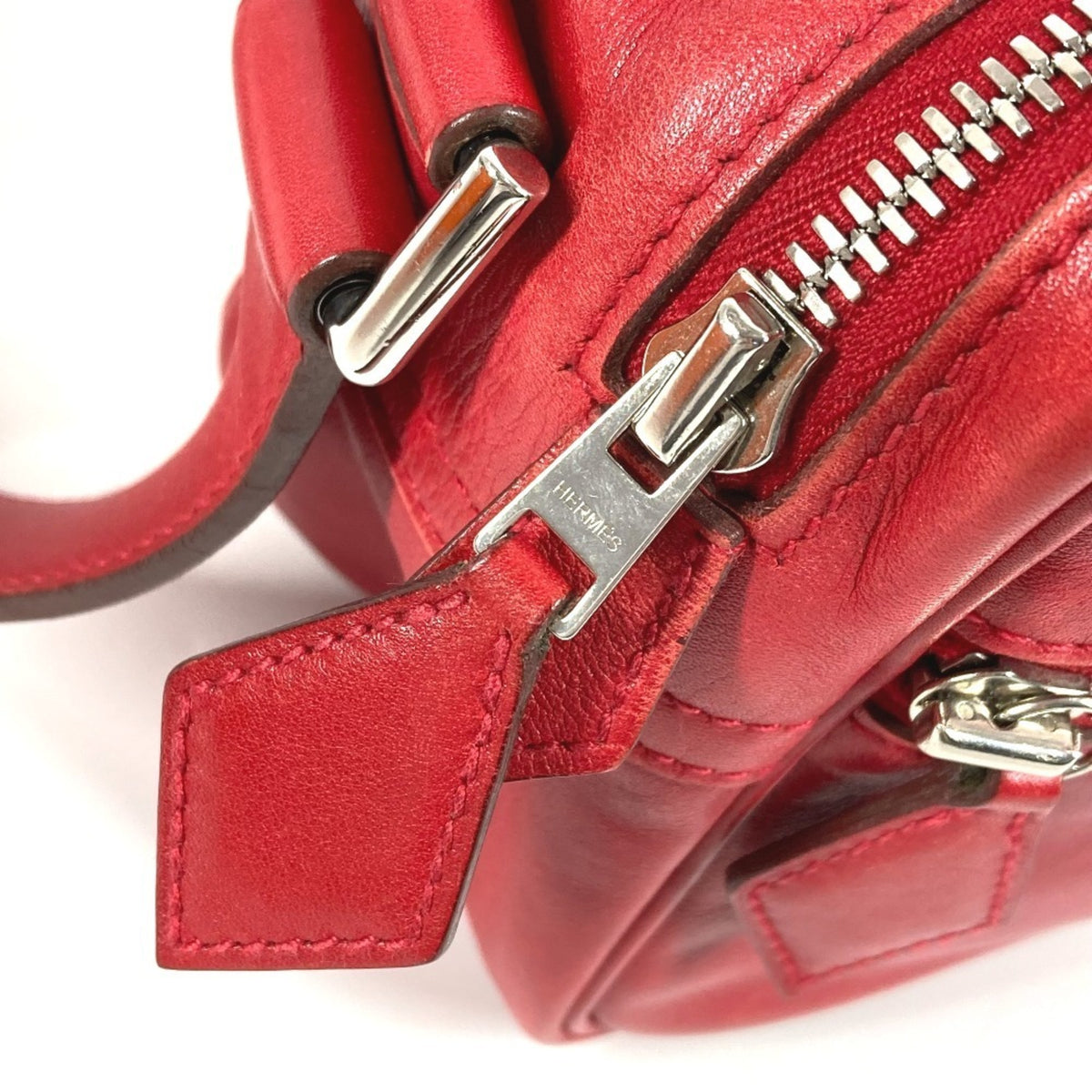Hermes Red Color Leather Pochette Shoulder Bag (Pre-Owned)