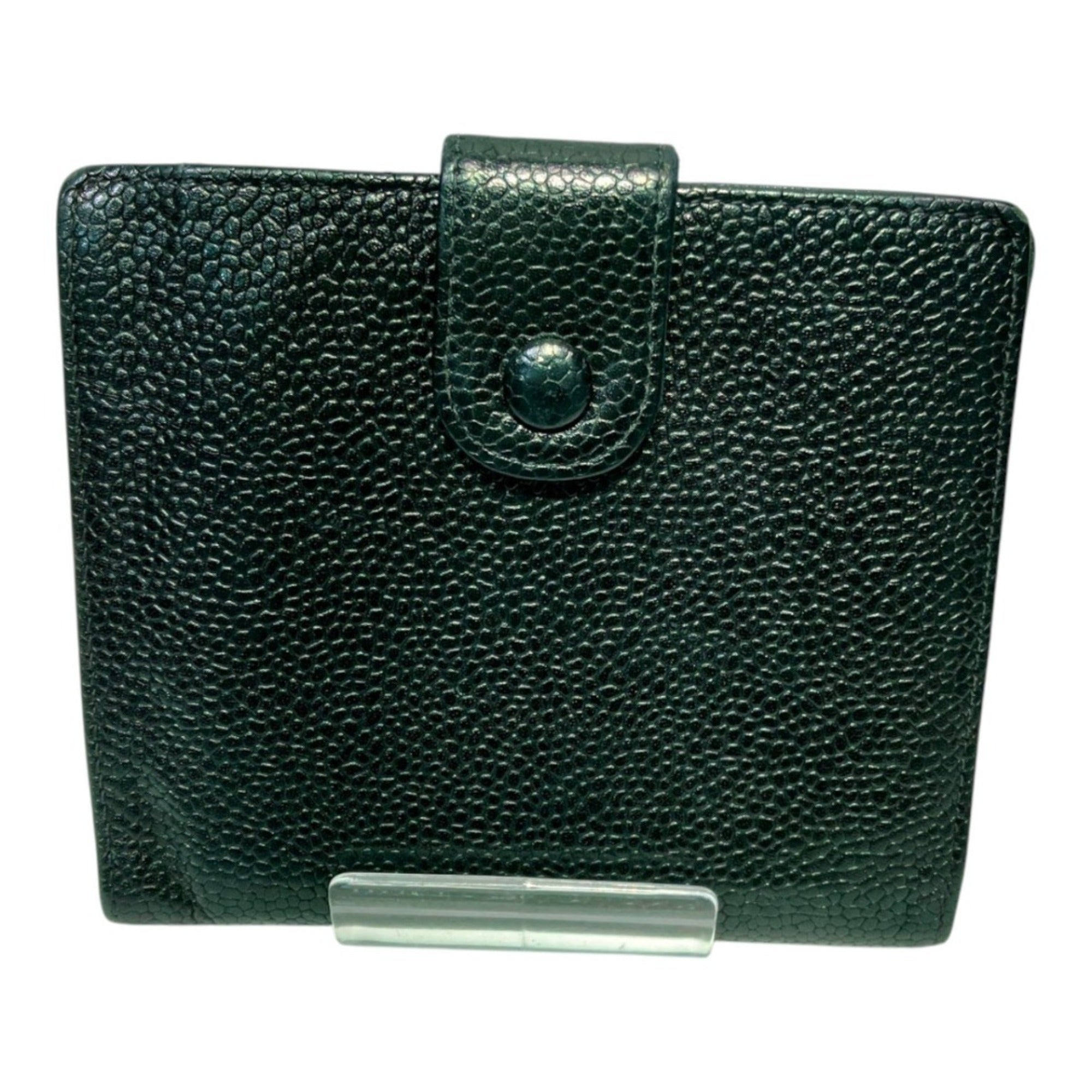 Chanel Black Grained Calfskin Wallet (Bi-Fold) (Pre-Owned)