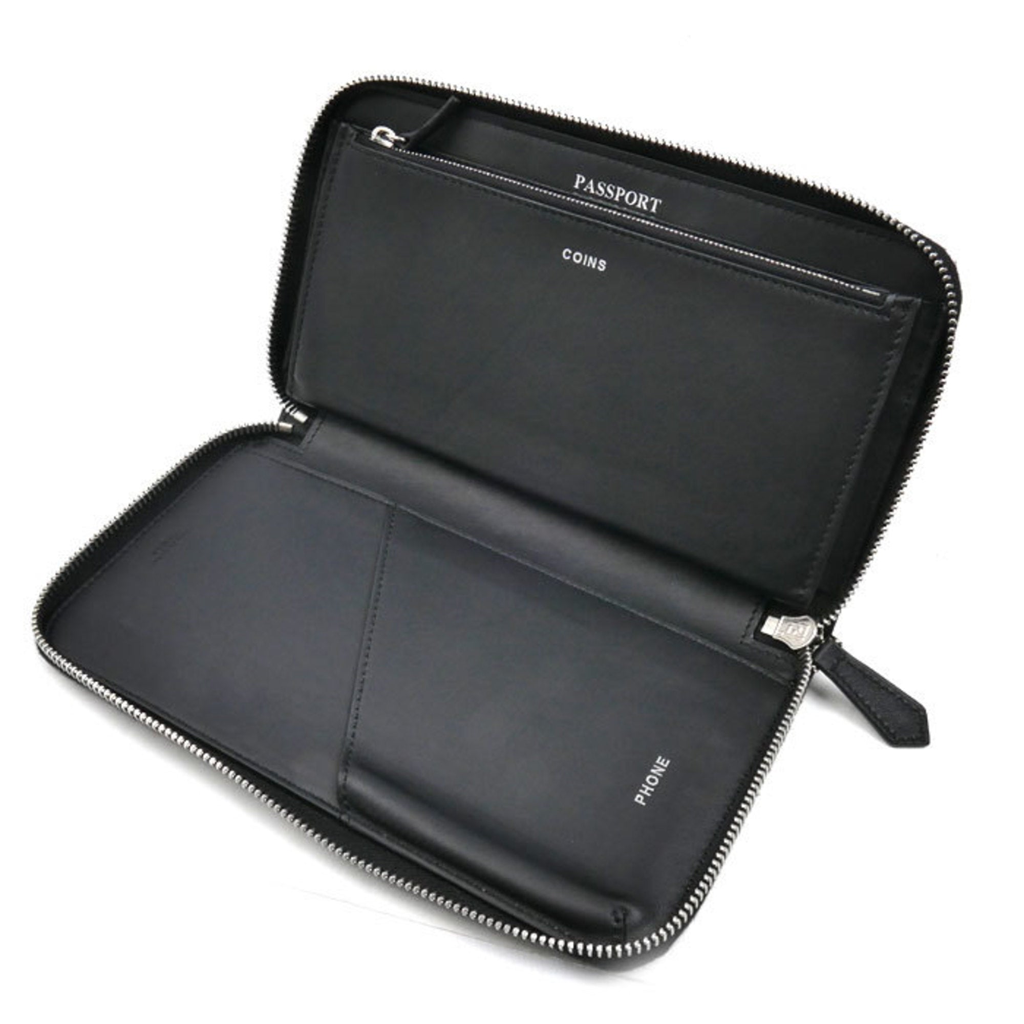 Fendi Black Leather Long Wallet (Bi-Fold) (Pre-Owned)