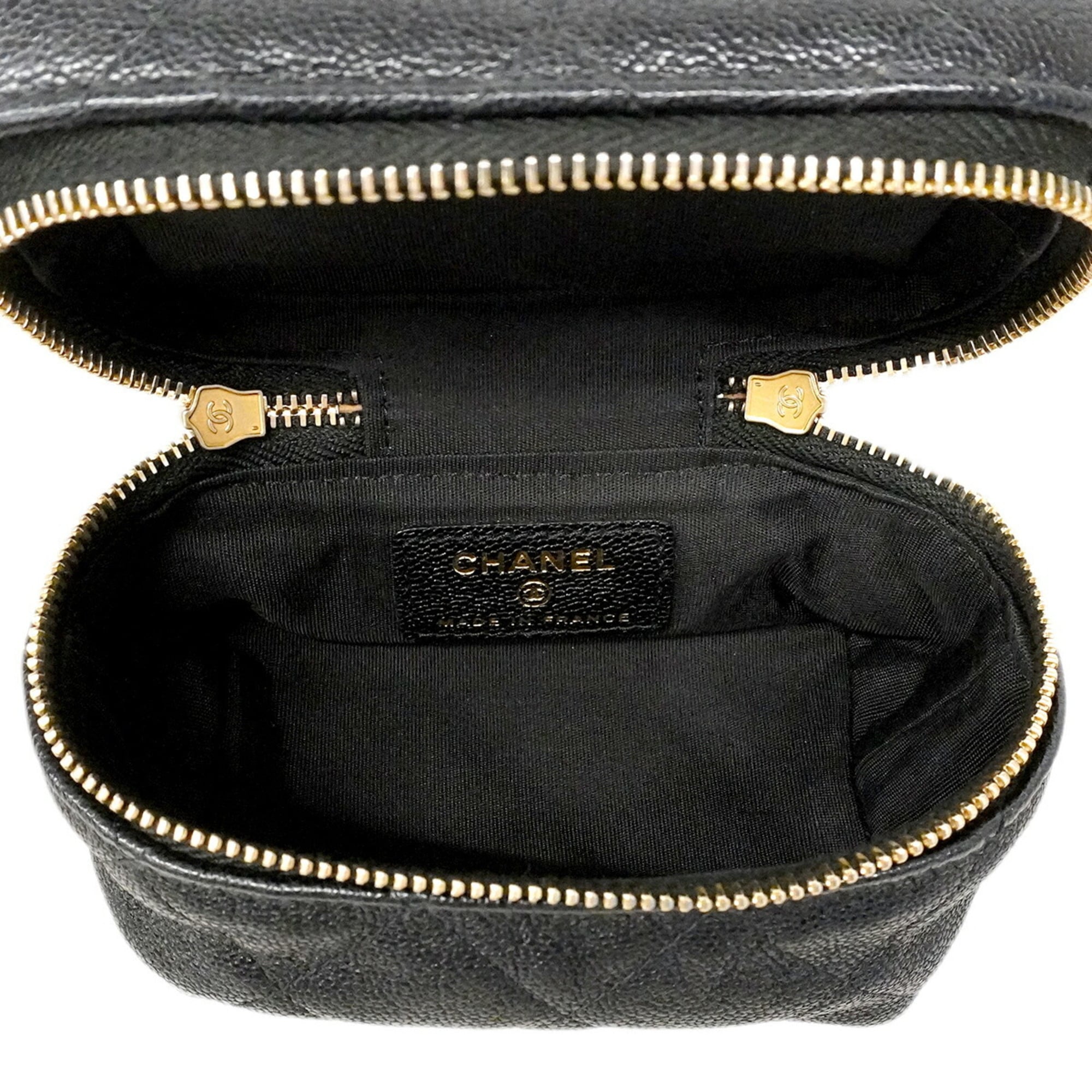 Chanel Black Grained Calfskin Vanity Bag (Pre-Owned)