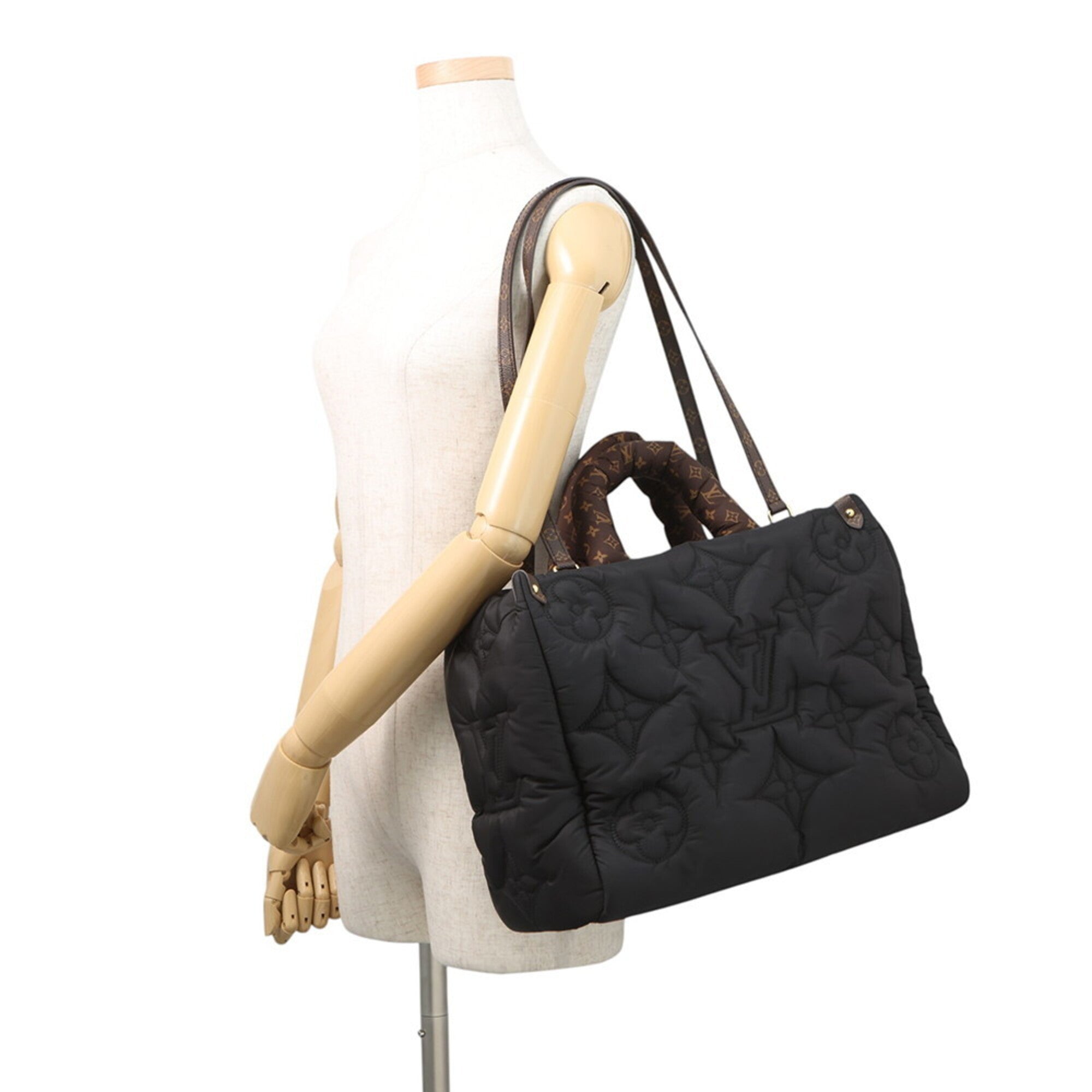 Louis Vuitton Black Noir Nylon Monogram Handbag Tote Bag (Pre-Owned)