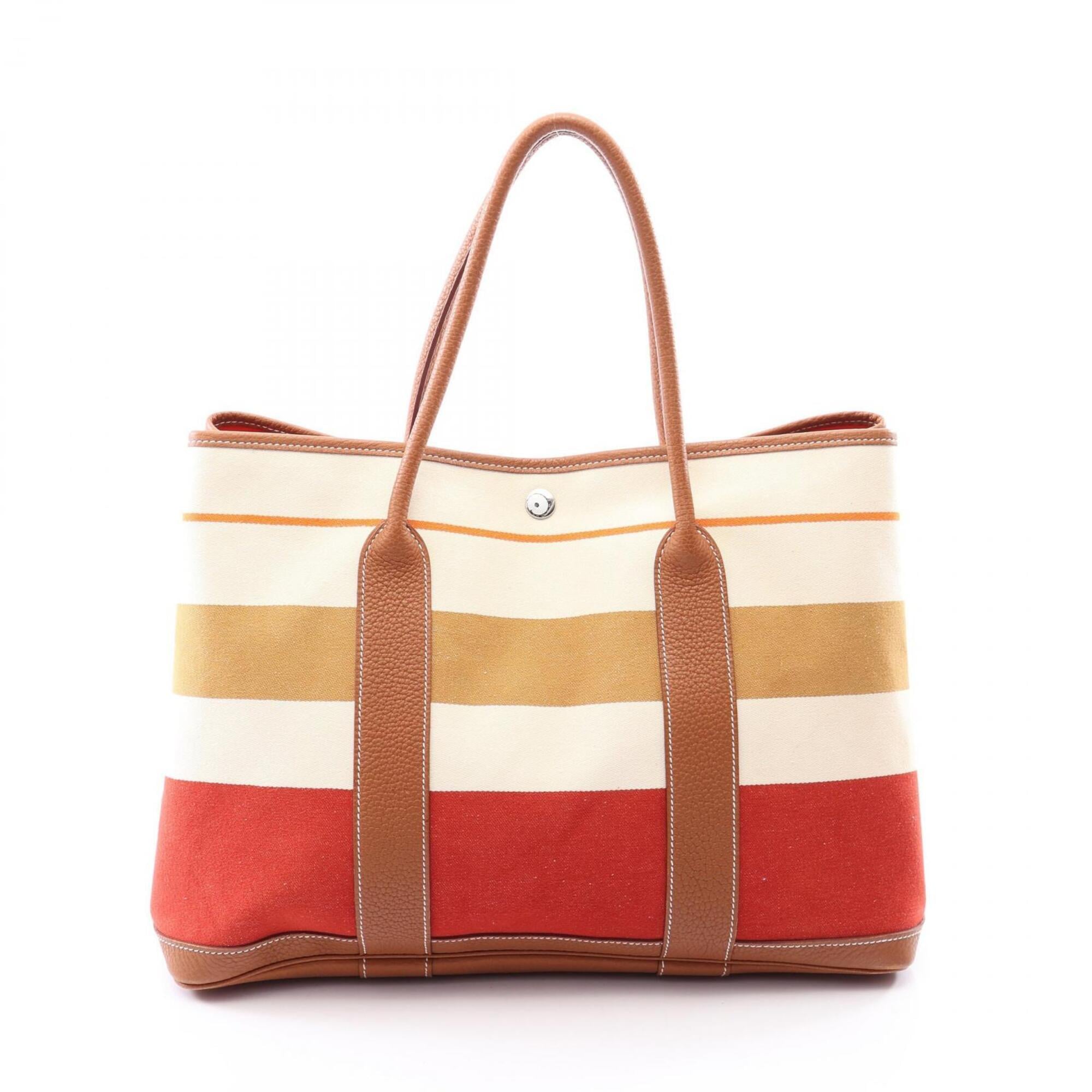 Hermes Brown Ecru Ivory Multi-Color Negonda Leather Handbag Tote Bag (Pre-Owned)