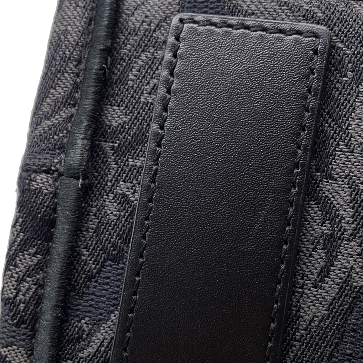 Versace Black Gray Canvas Handbag Shoulder Bag (Pre-Owned)