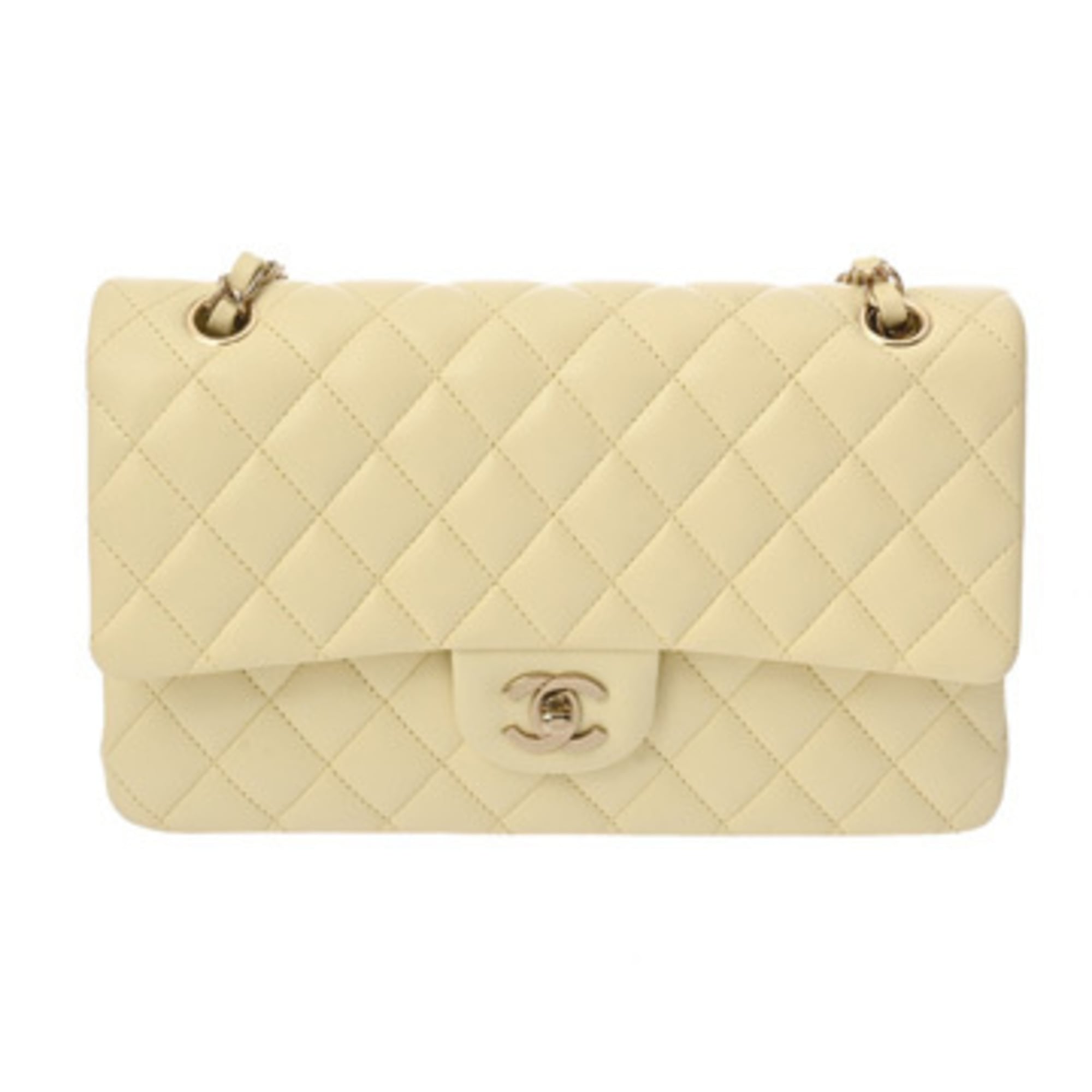 Chanel Yellow Grained Calfskin Handbag Shoulder Bag (Pre-Owned)