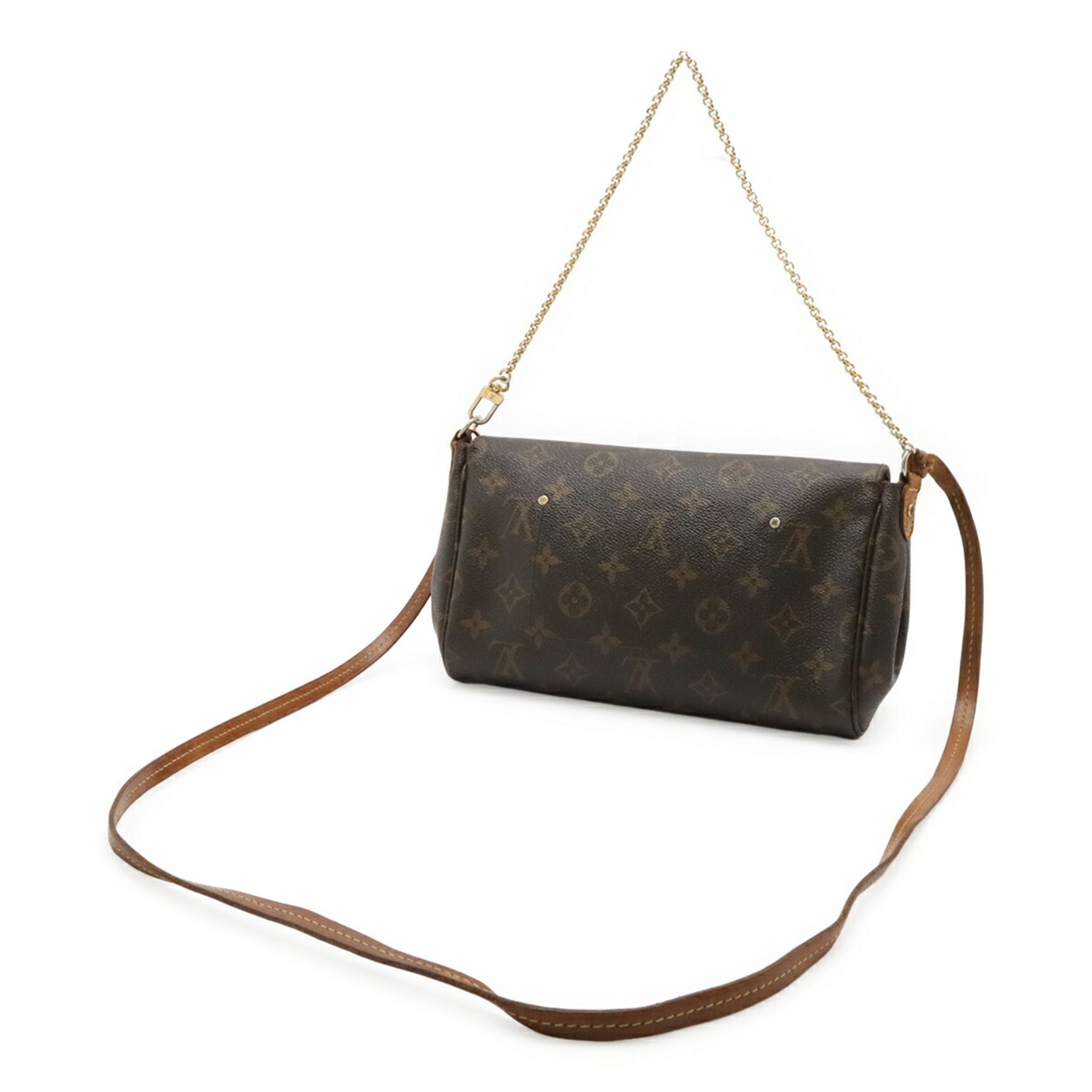 Louis Vuitton Brown Monogram Canvas Clutch Bag Shoulder Bag (Pre-Owned)