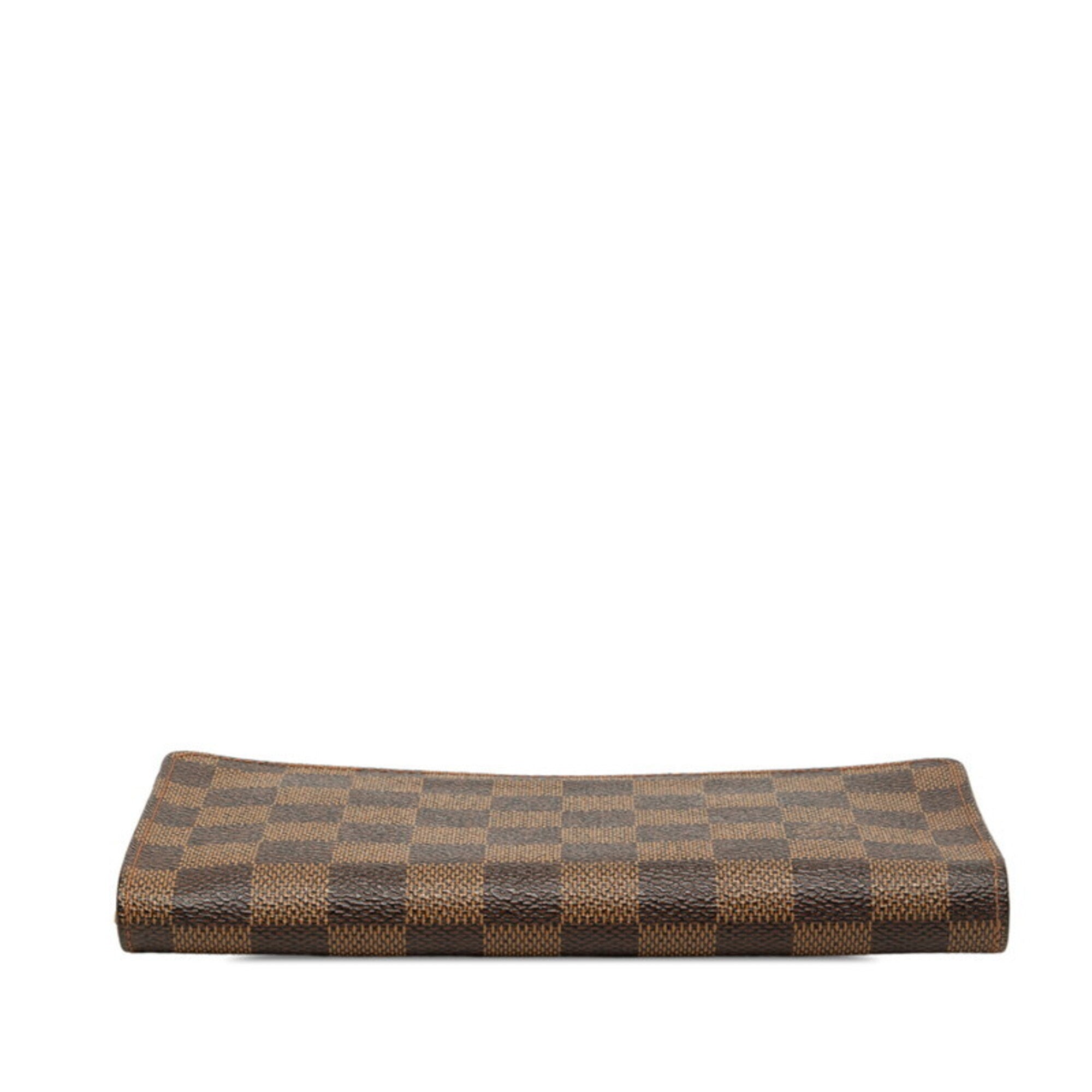 Louis Vuitton Damier Brown Pvc Leather Long Wallet (Bi-Fold) (Pre-Owned)