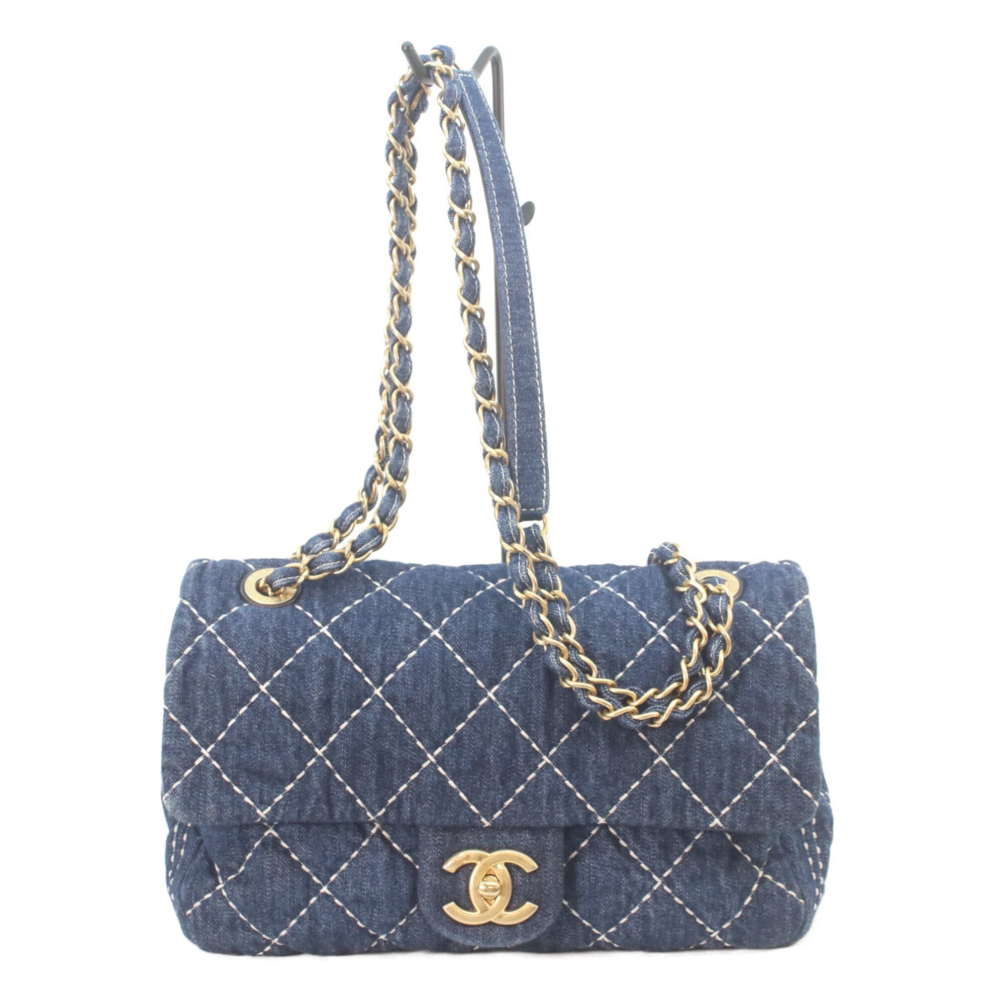 Chanel Gold Denim Shoulder Bag (Pre-Owned)