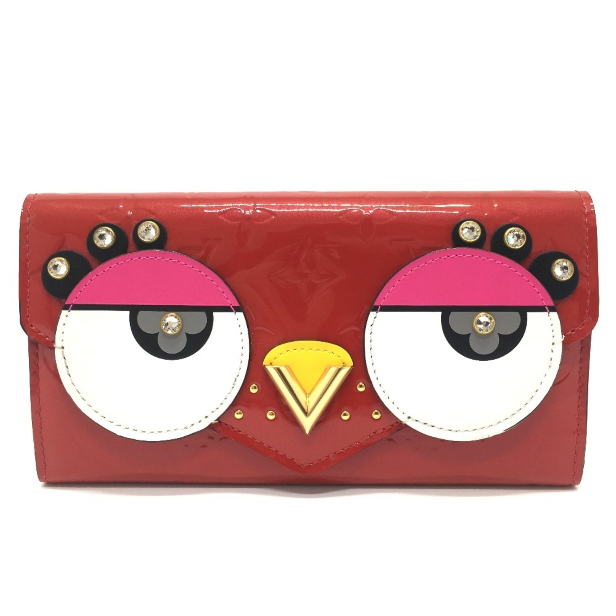 Louis Vuitton Cerise Red Color Monogram Vernis Long Wallet (Bi-Fold) (Pre-Owned)