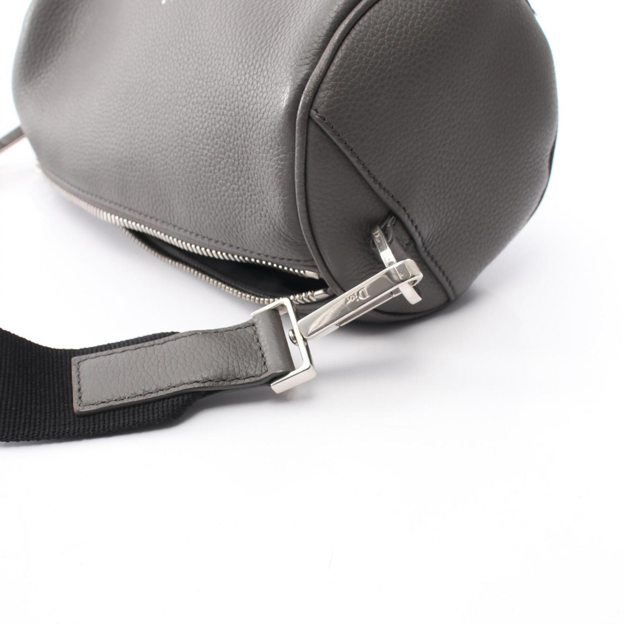 Dior Homme Gray Leather Handbag Shoulder Bag (Pre-Owned)