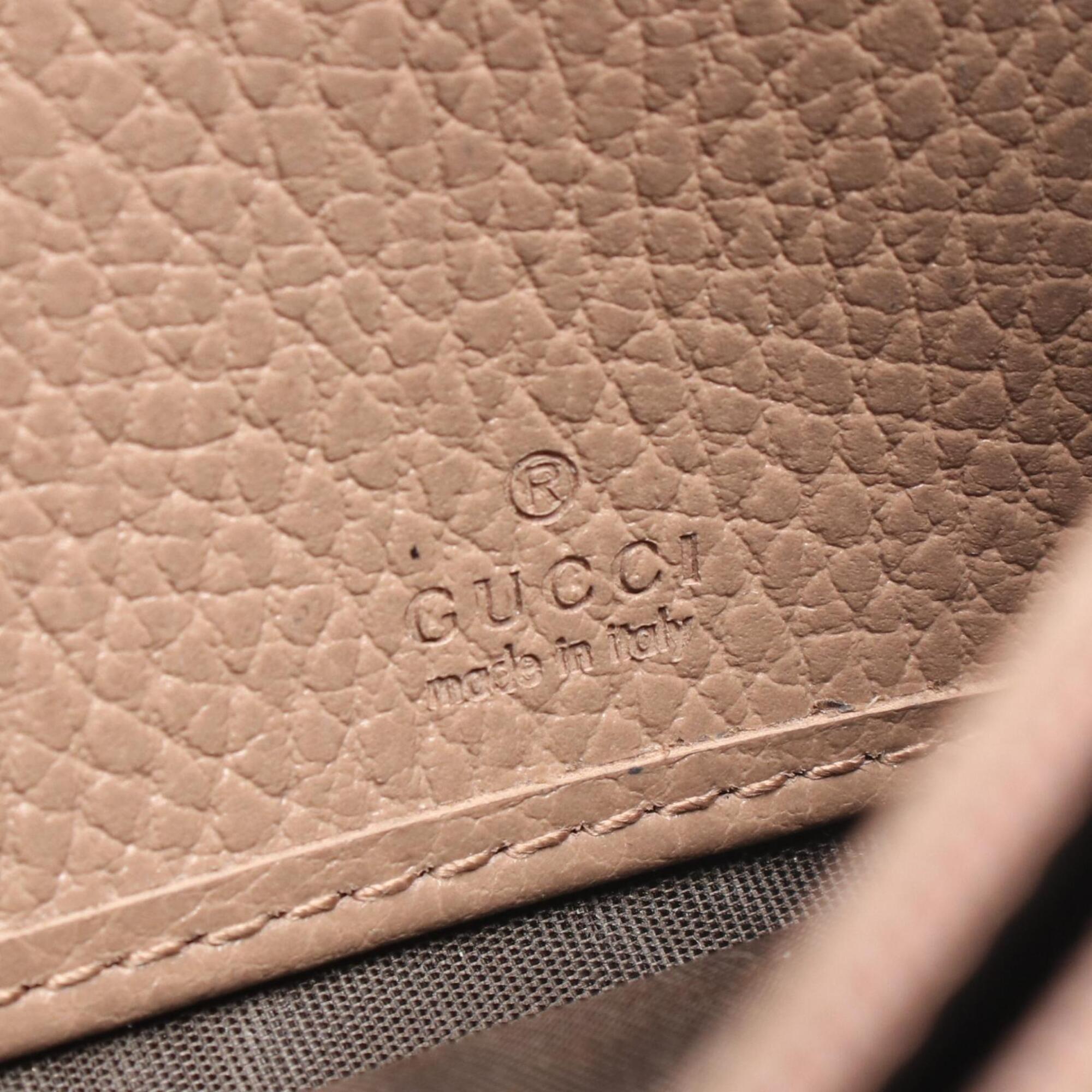 Gucci Beige Brown Pink Leather Pvc Long Wallet (Bi-Fold) (Pre-Owned)