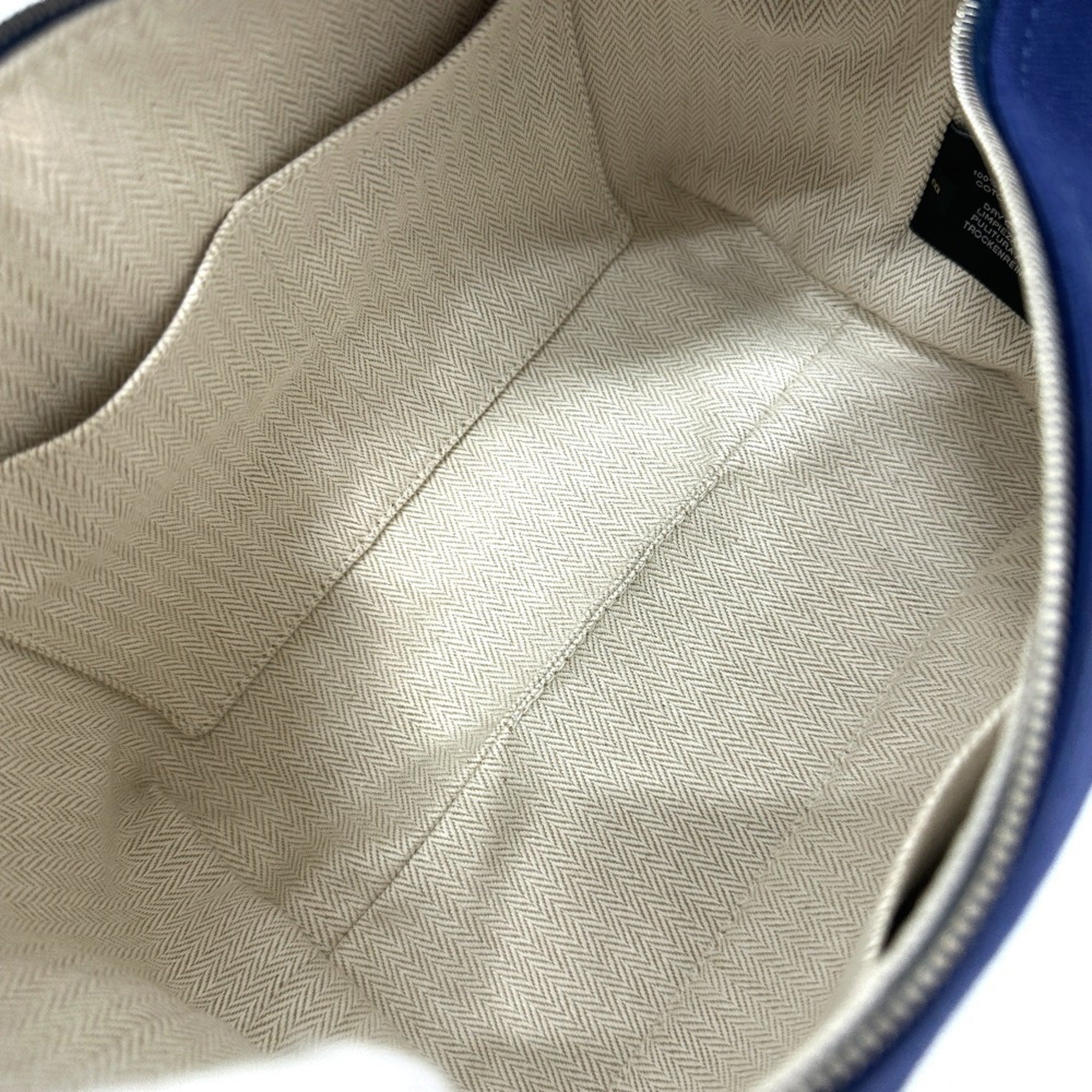 Hermes Black Blue Cotton Handbag (Pre-Owned)