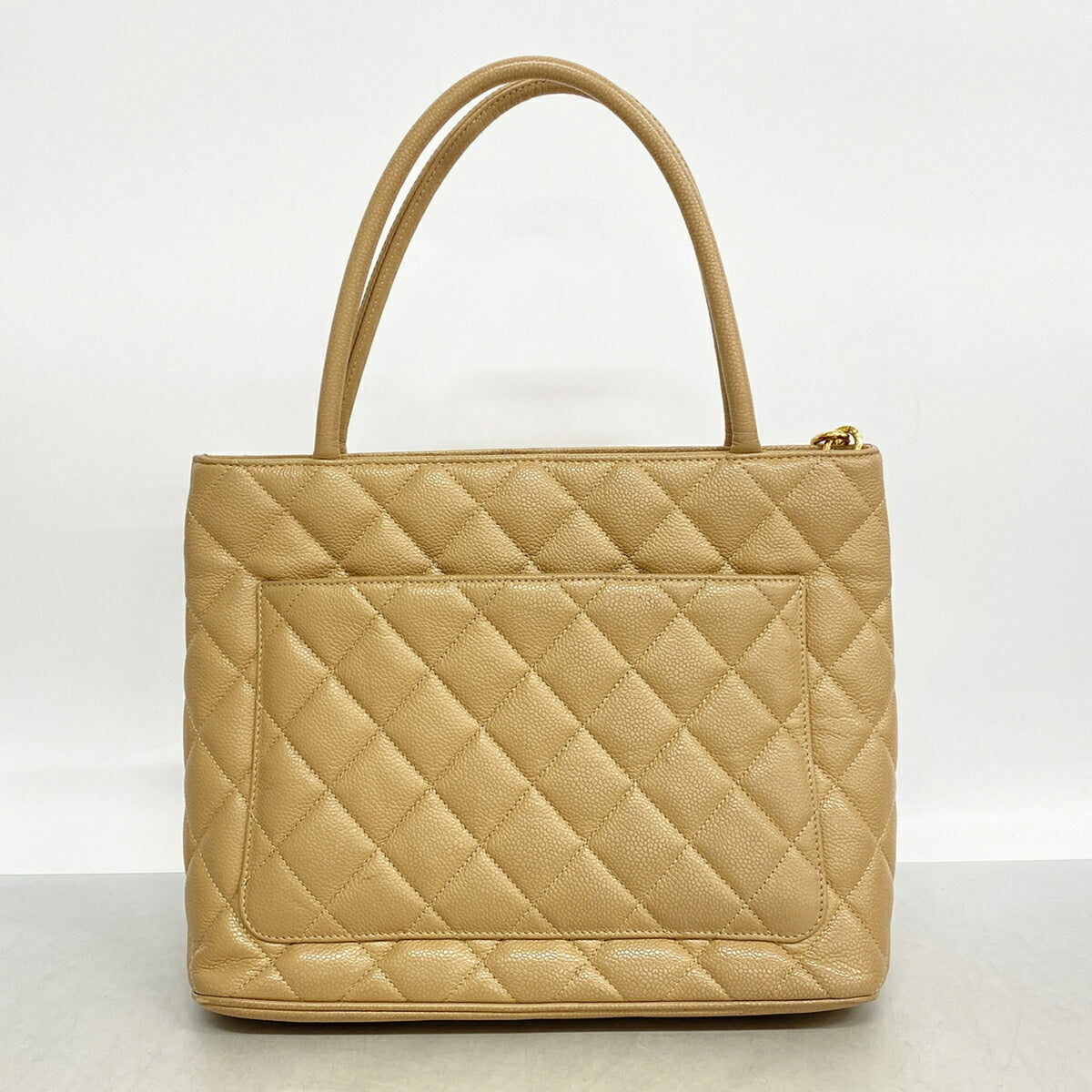Chanel Beige Grained Calfskin Tote Bag (Pre-Owned)