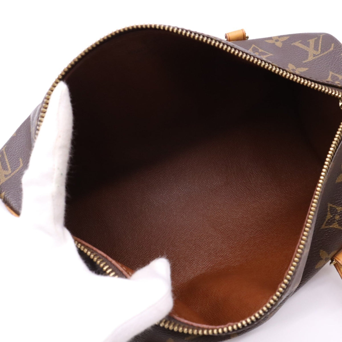 Louis Vuitton Monogram Beige Brown Coated Canvas Leather Handbag (Pre-Owned)