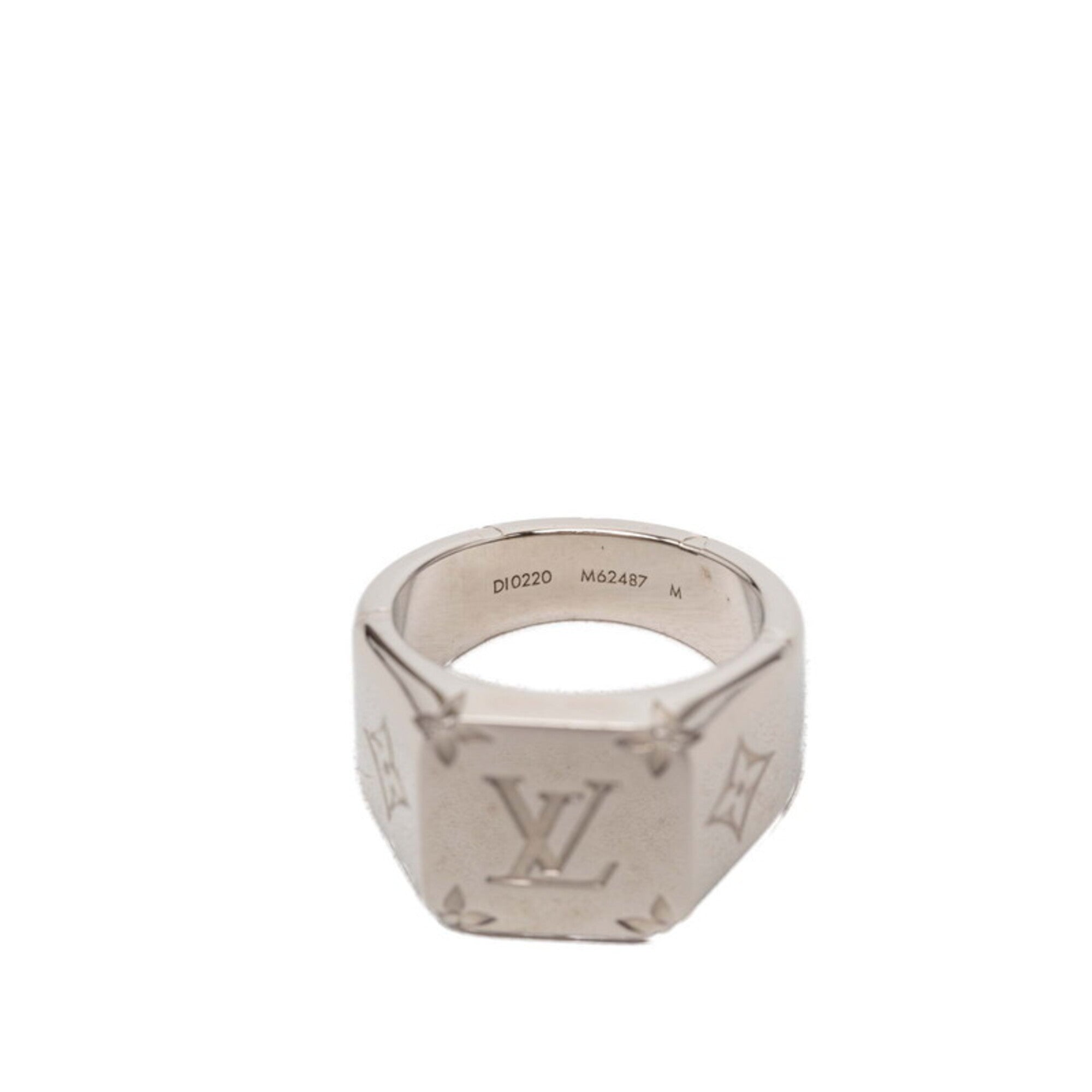 Louis Vuitton Silver Metal Band Ring (Pre-Owned)