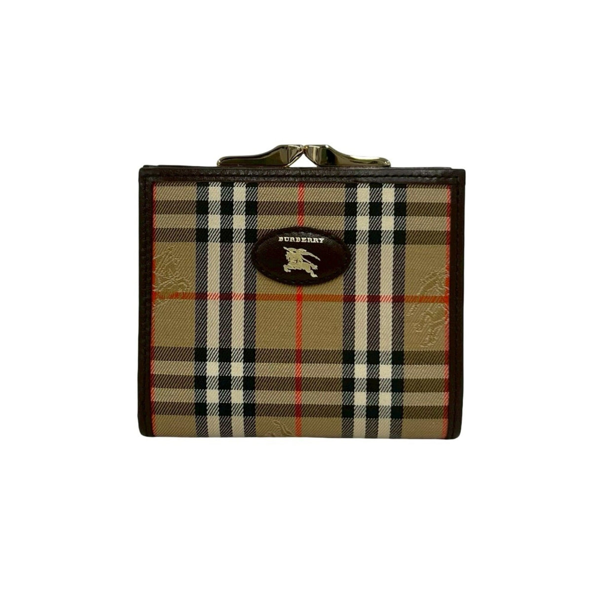 Burberry Beige Brown Canvas Leather Wallet (Bi-Fold) (Pre-Owned)
