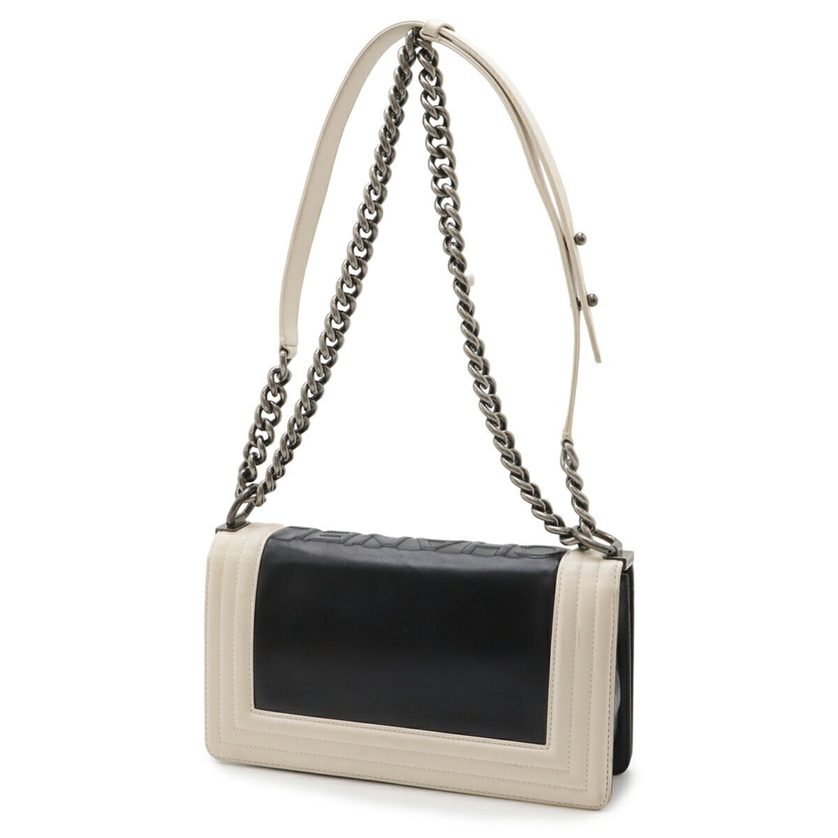 Chanel Black Ivory Leather Shoulder Bag (Pre-Owned)