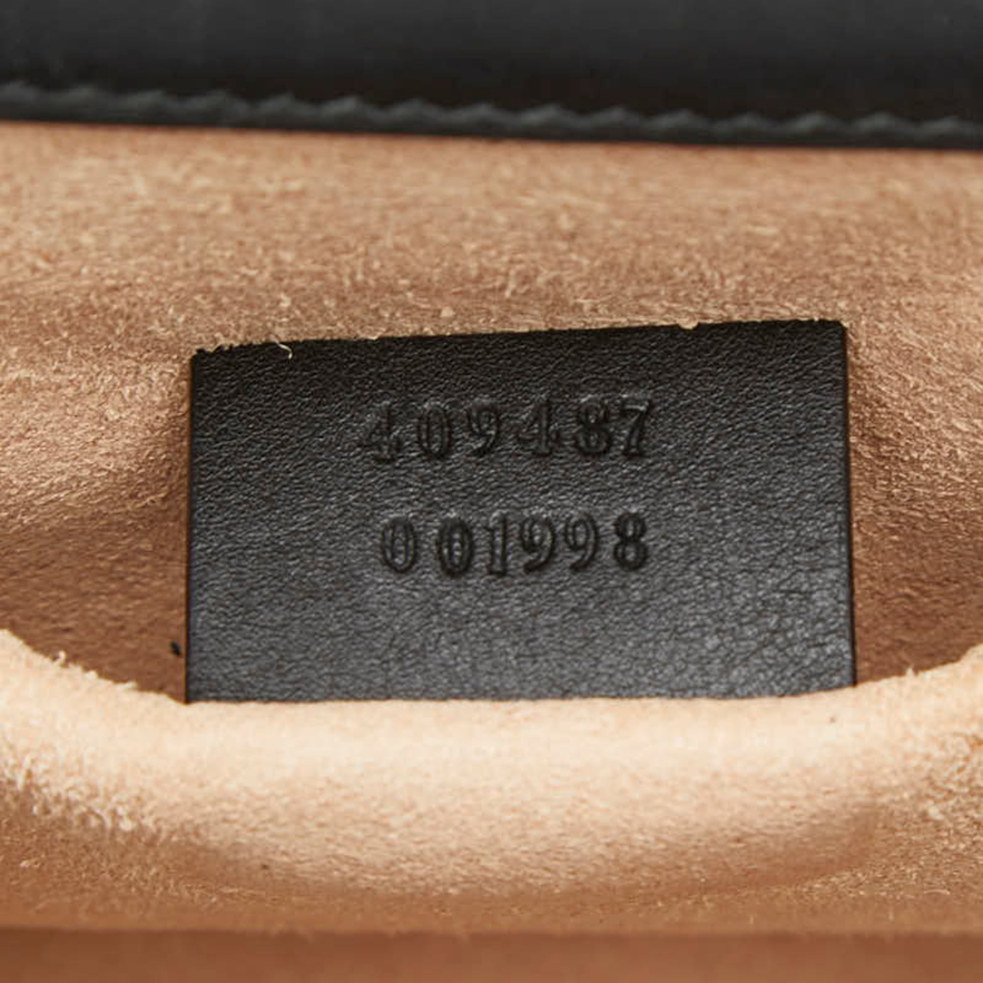 Gucci Black Gold Leather Shoulder Bag (Pre-Owned)