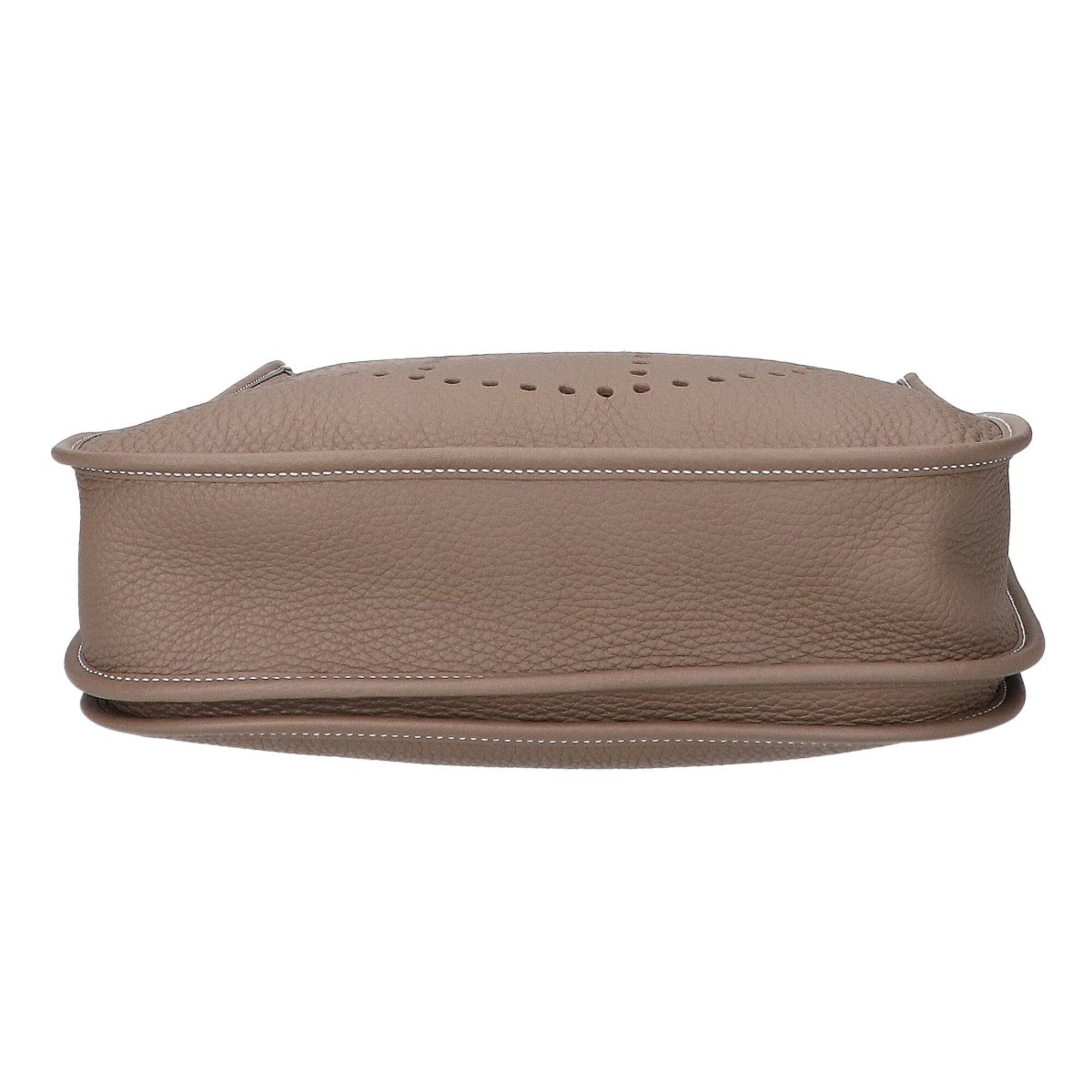 Hermes Etoupe Gray Taurillon Clemence Leather Shoulder Bag (Pre-Owned)