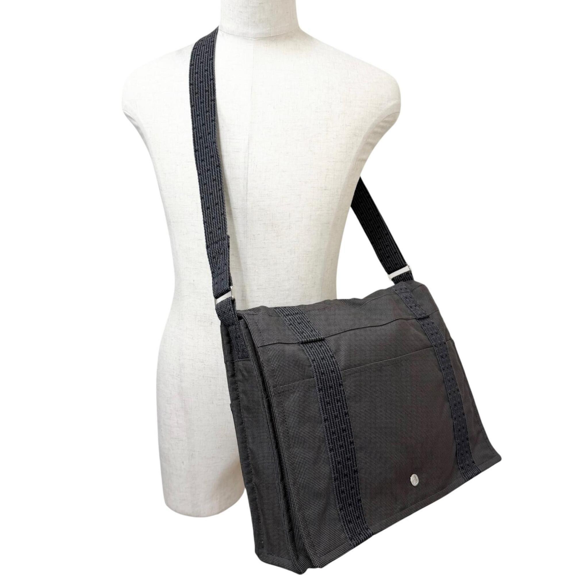 Hermes Charcoal Gray Polyamide Polyester Messenger Bag Shoulder Bag (Pre-Owned)