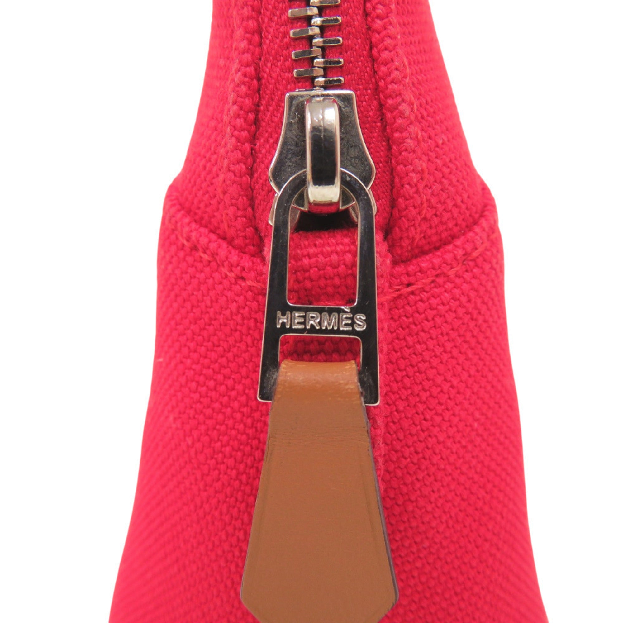 Hermes Brown Red Color Cotton Handbag Pouch (Pre-Owned)