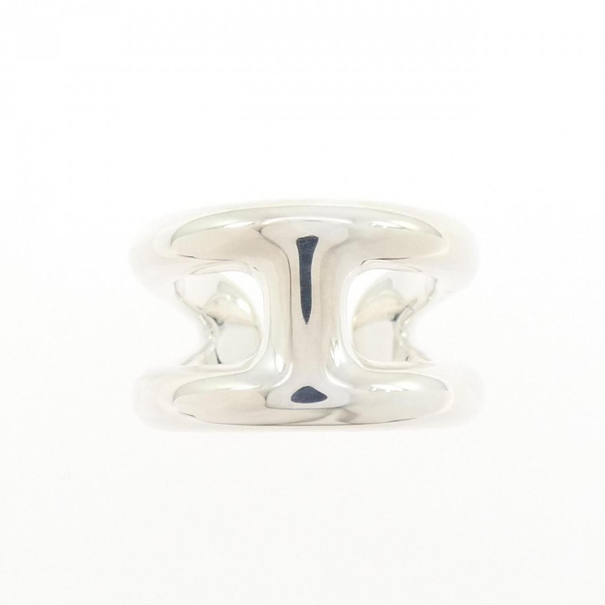Hermes Silver Silver 925 Band Ring (Pre-Owned)