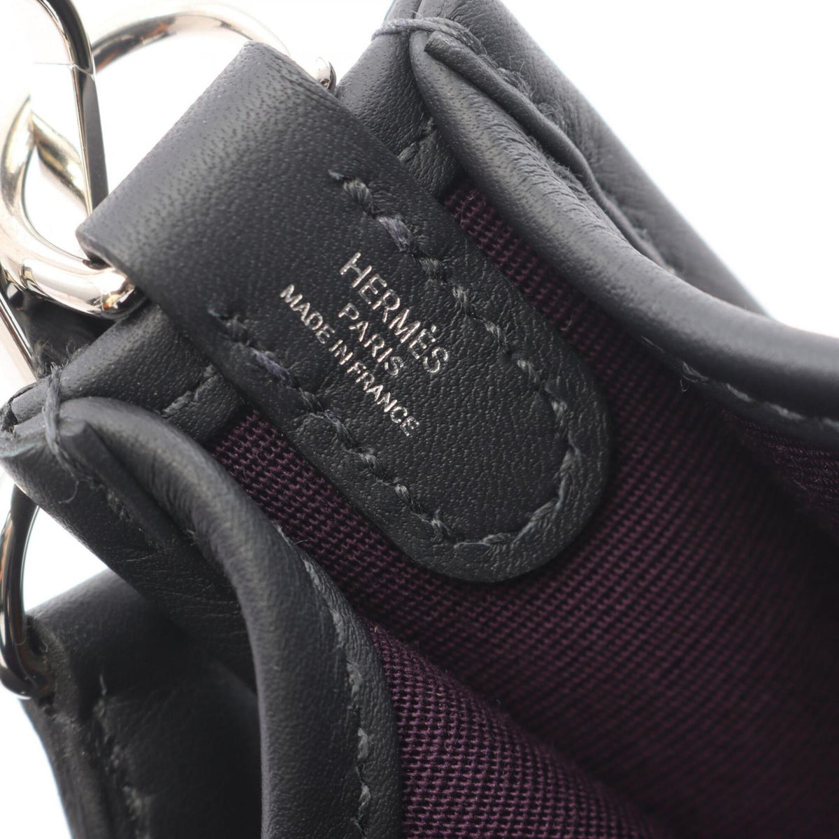 Hermes Brown Cassis Navy Canvas Leather Shoulder Bag (Pre-Owned)