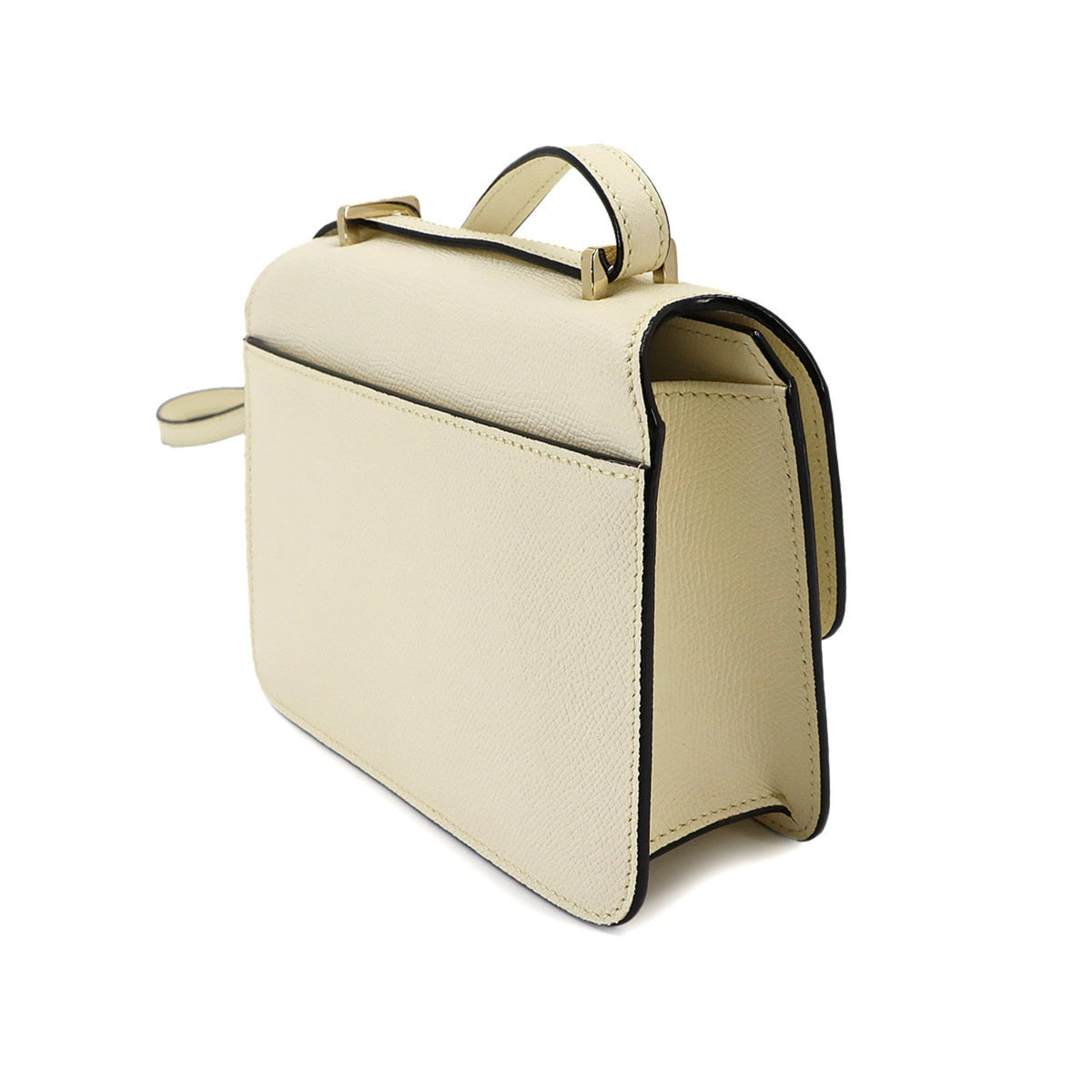 Valextra White Leather Handbag Shoulder Bag (Pre-Owned)