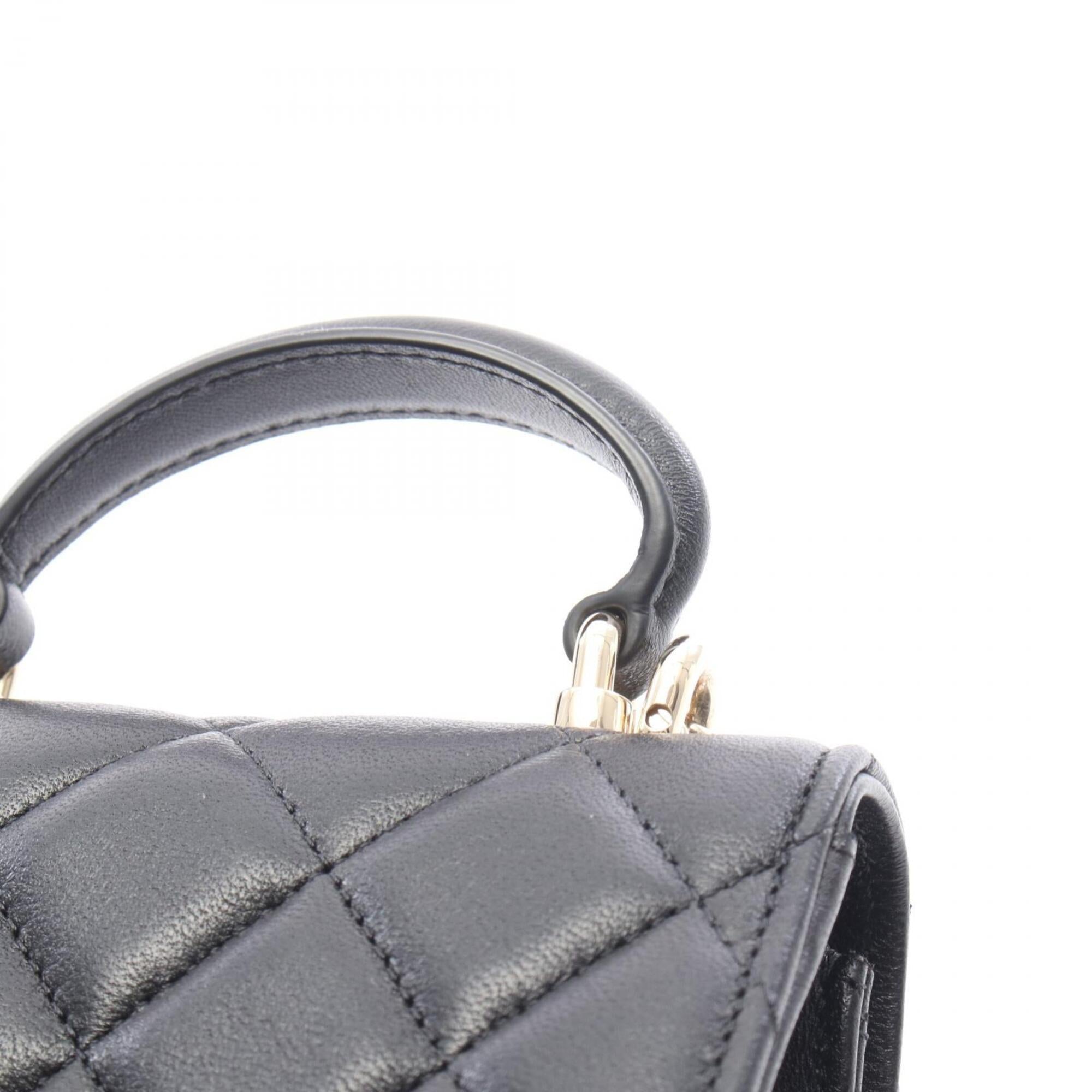 Chanel Black Leather Handbag Shoulder Bag (Pre-Owned)