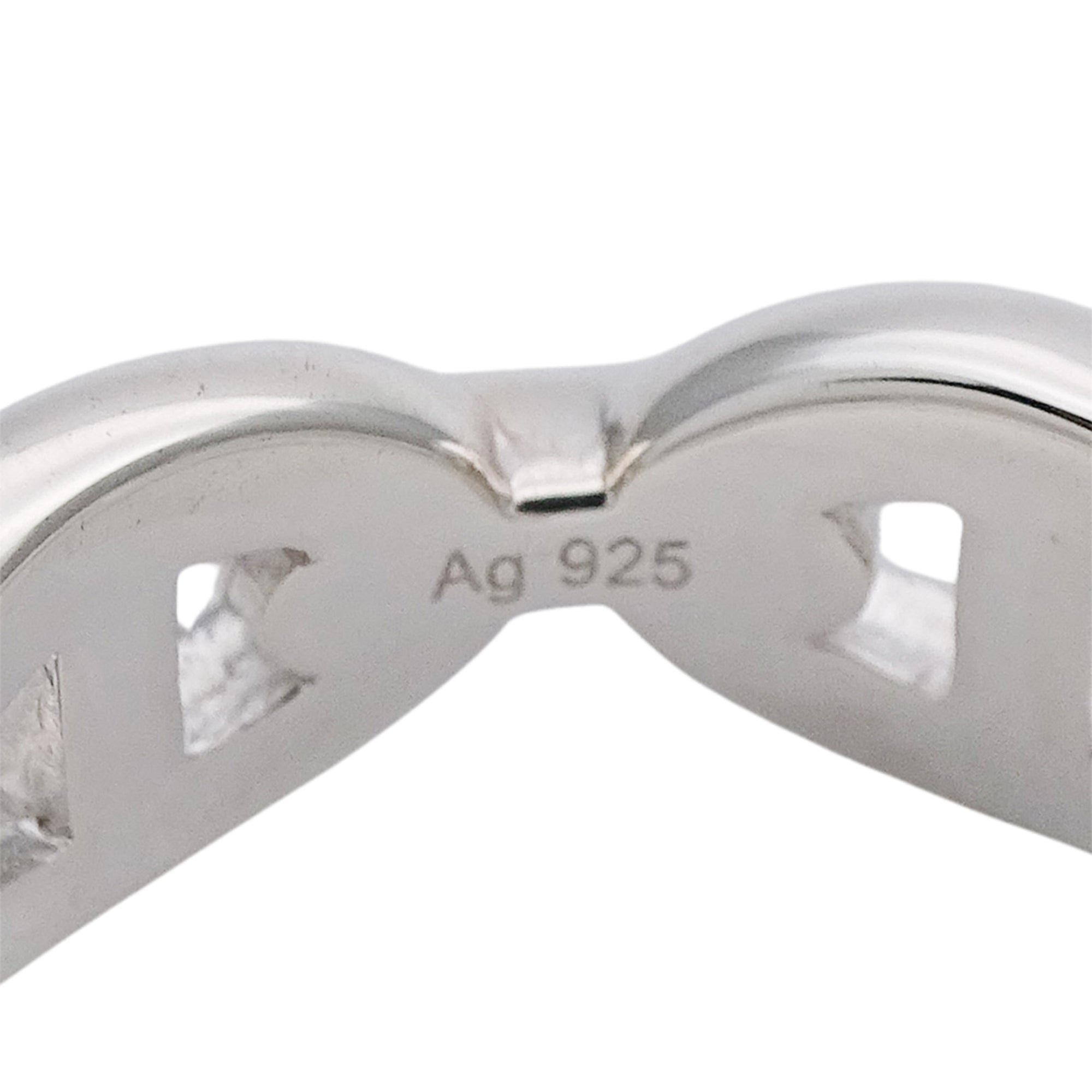 Hermes Silver Silver 925 Band Ring (Pre-Owned)