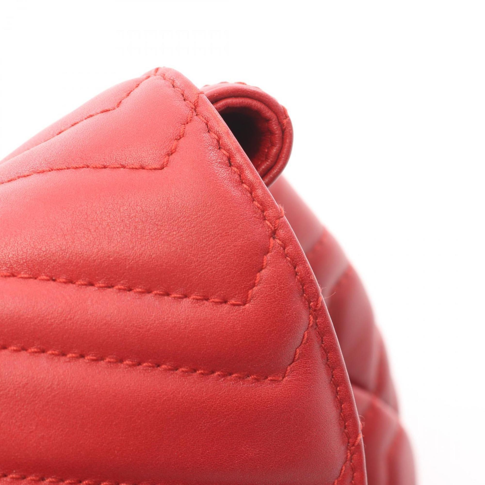 Gucci Red Color Leather Backpack (Pre-Owned)