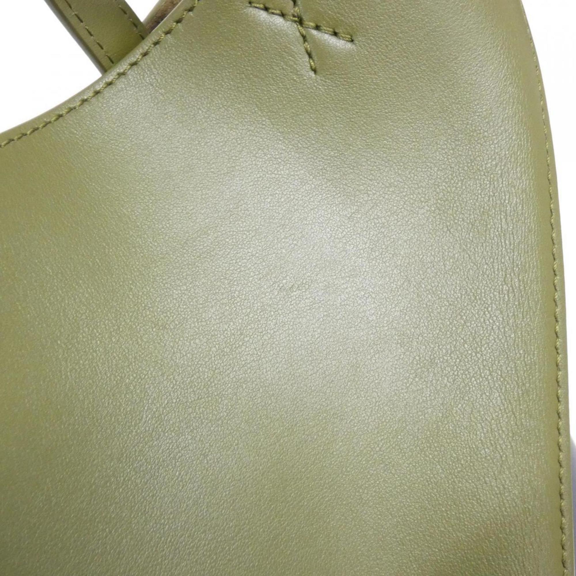 Loewe Blue Olive Leather Handbag (Pre-Owned)