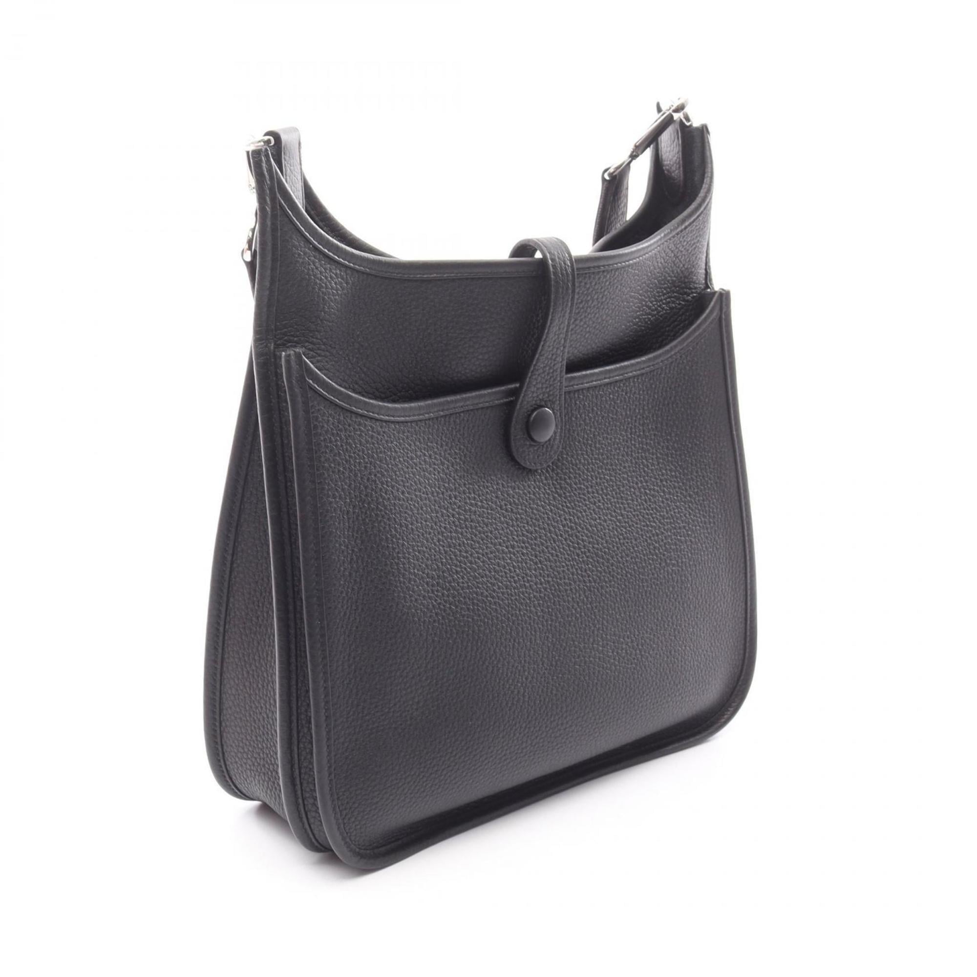 Hermes Black Taurillon Clemence Leather Shoulder Bag (Pre-Owned)