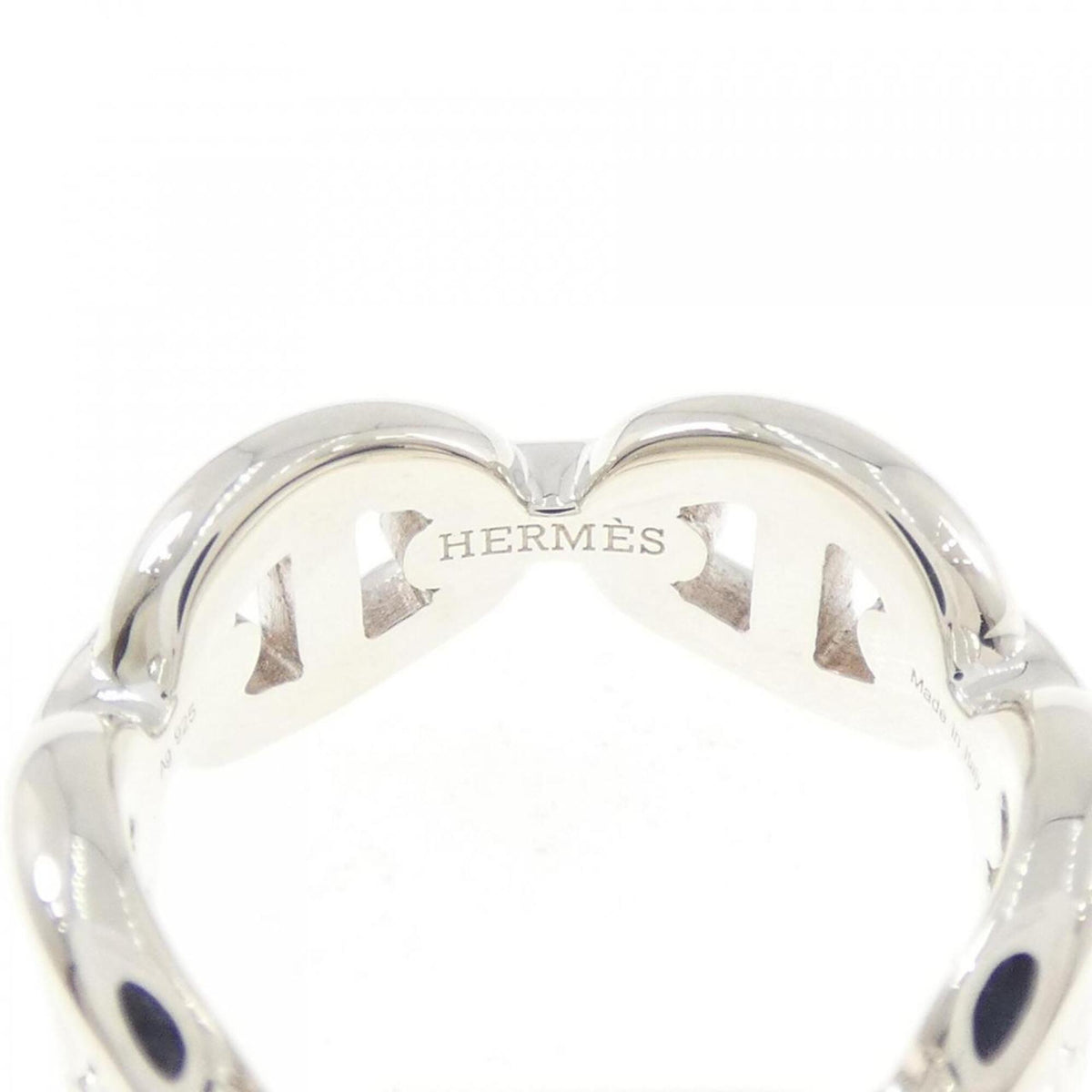 Hermes Silver 925 Band Ring (Pre-Owned)