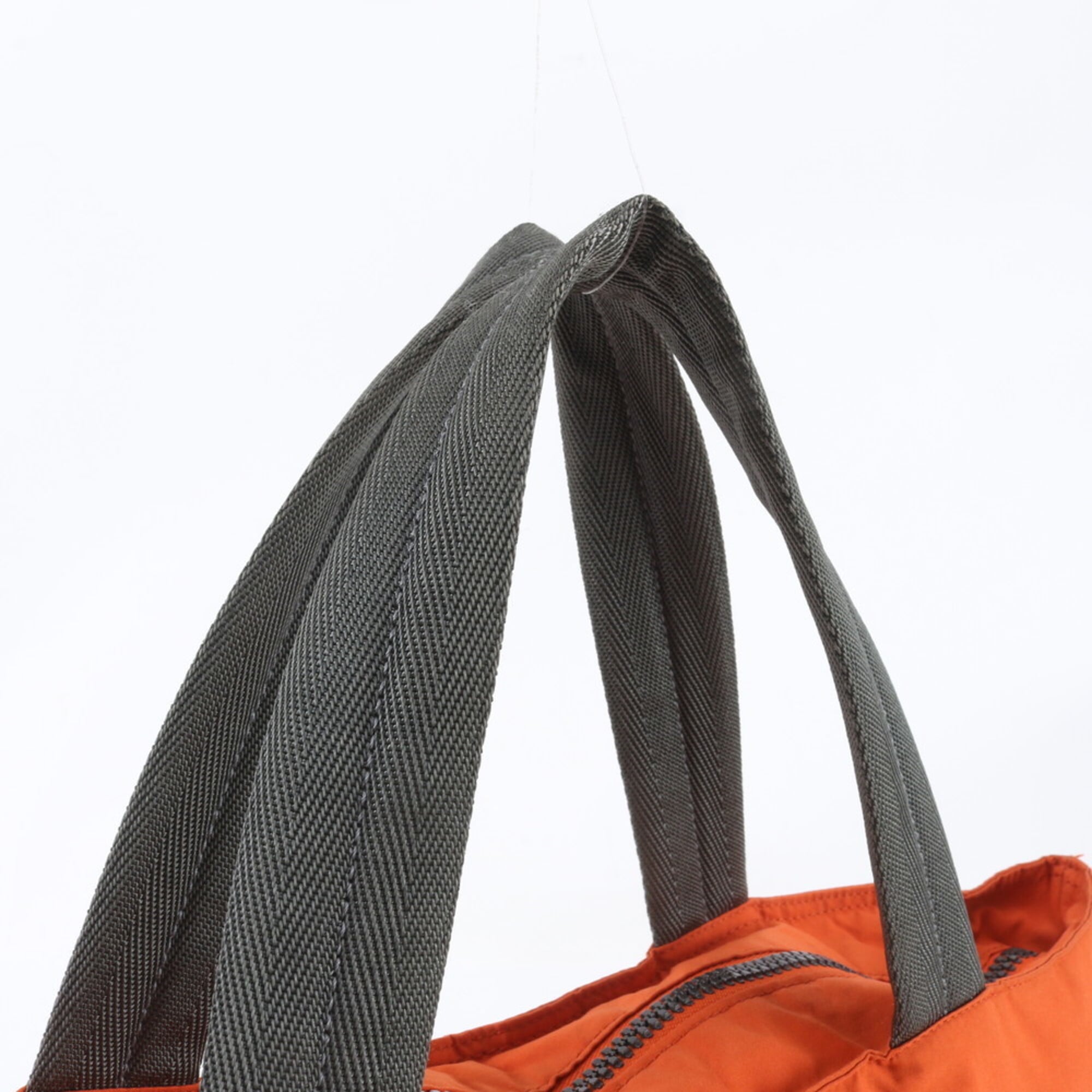 Pradasports Khaki Orange Nylon Handbag Tote Bag (Pre-Owned)