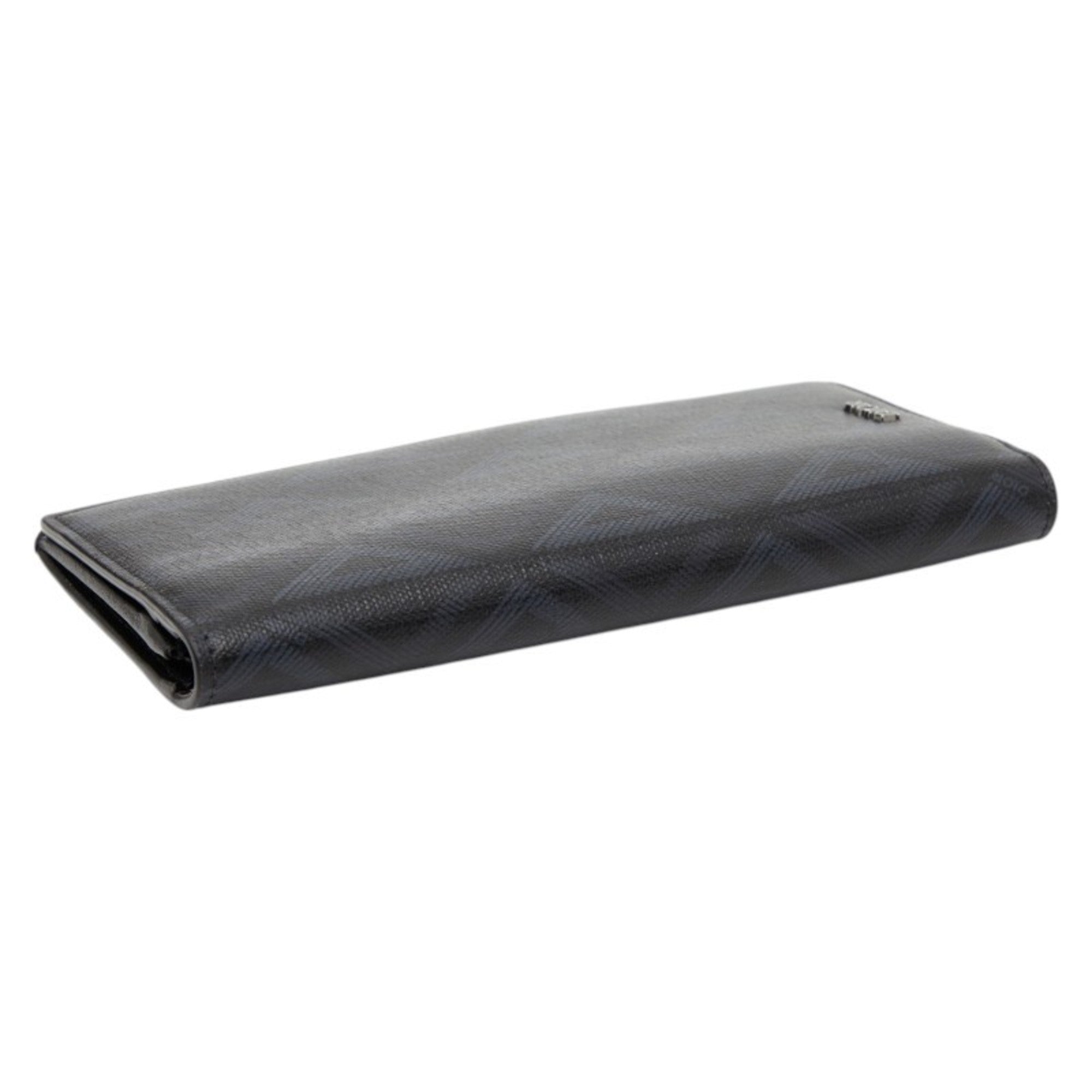 Christian Dior Black Navy Pvc Long Wallet (Bi-Fold) (Pre-Owned)