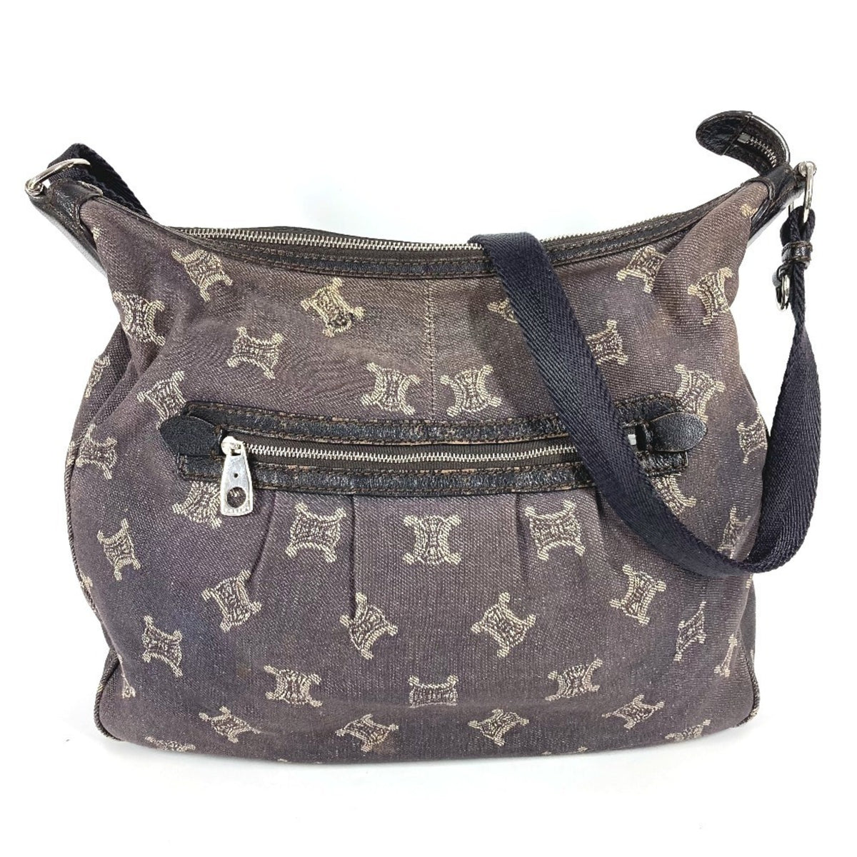 Celine Navy Denim Leather Shoulder Bag (Pre-Owned)