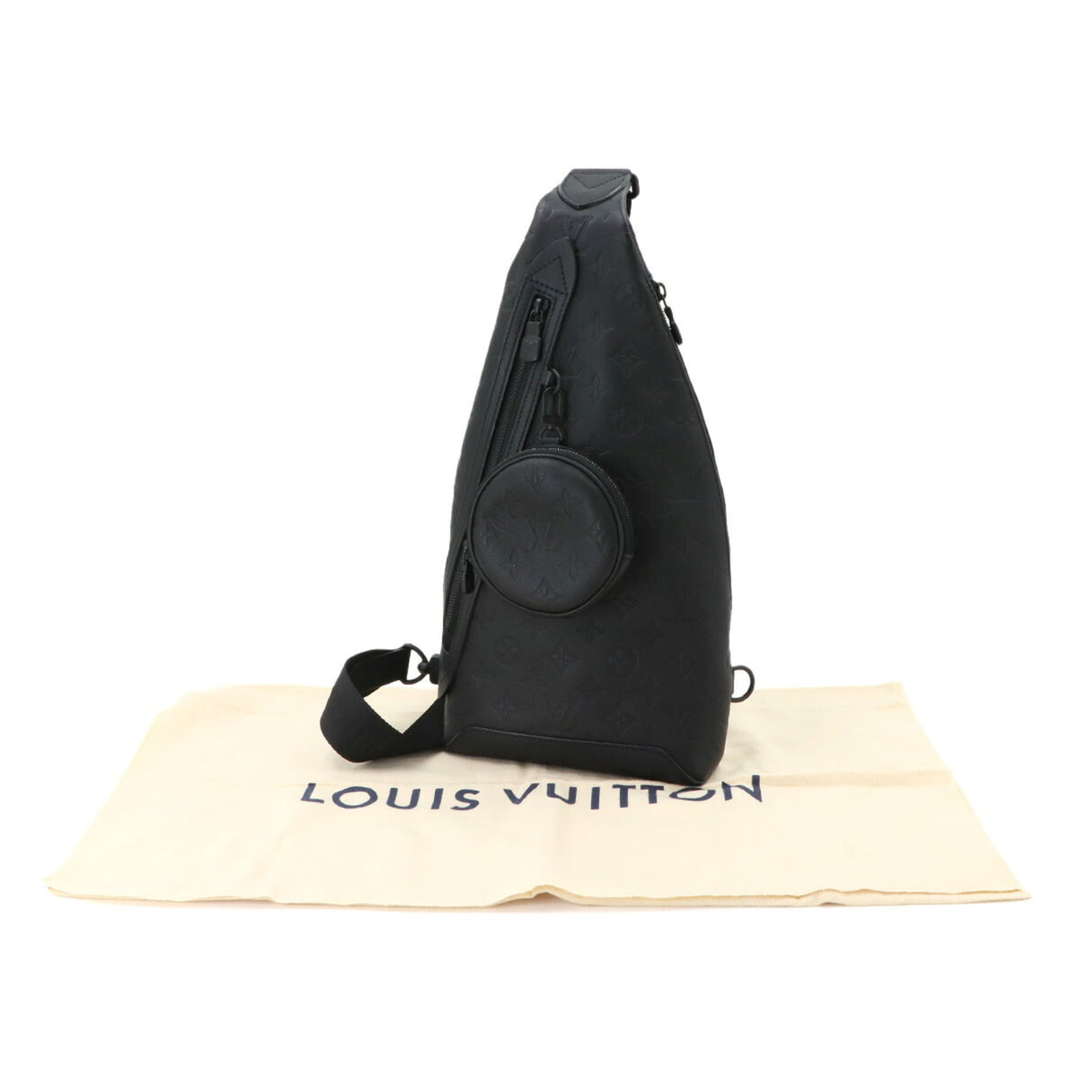 Louis Vuitton Noir Monogram Shadow Handbag Pouch Sling Bag (Pre-Owned)