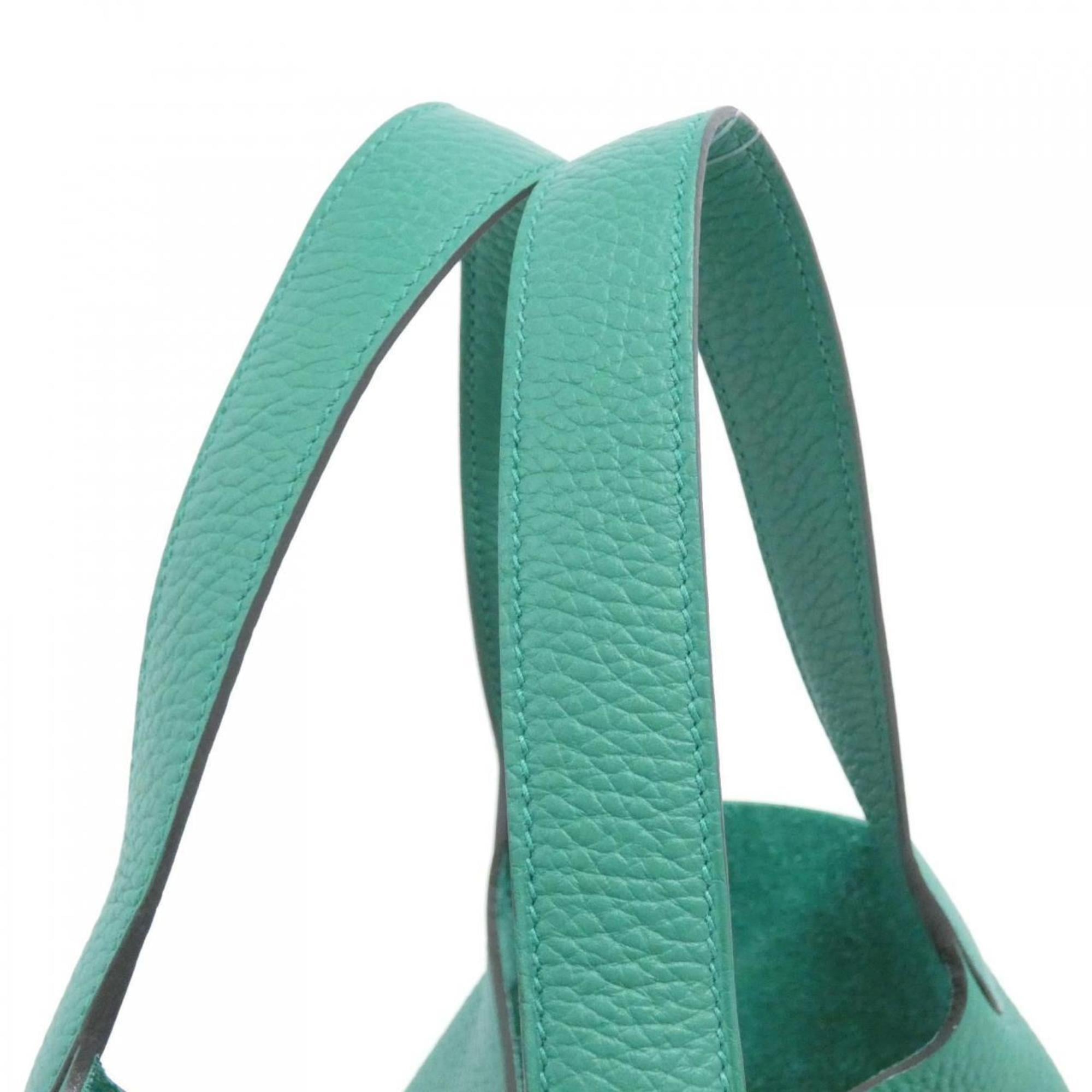 Hermes Green Taurillon Clemence Leather Handbag (Pre-Owned)